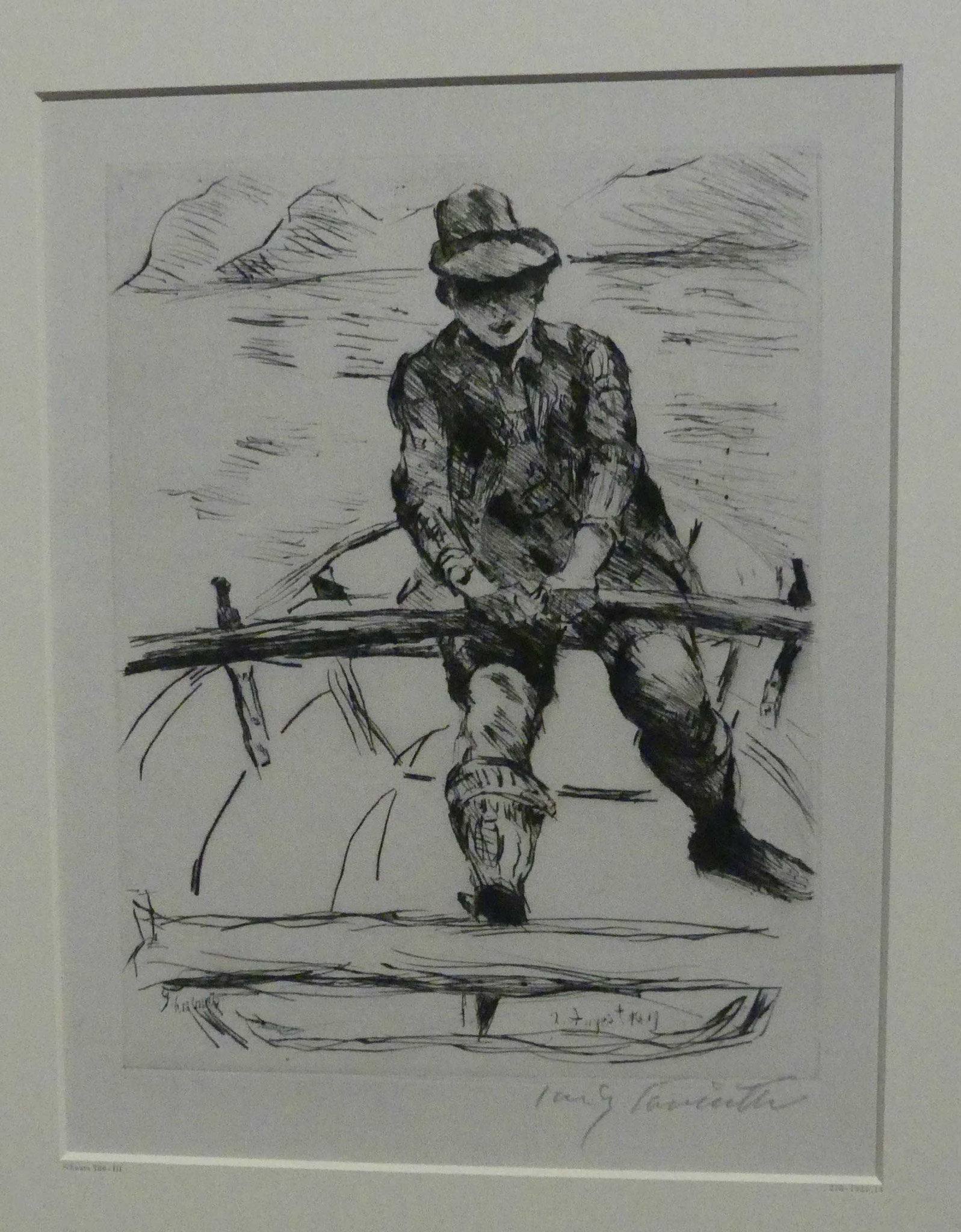 Lovis Corinth, Thomas im Ruderboot, 1919, Kaltnadelradierung, Nationalgalerie Berlin