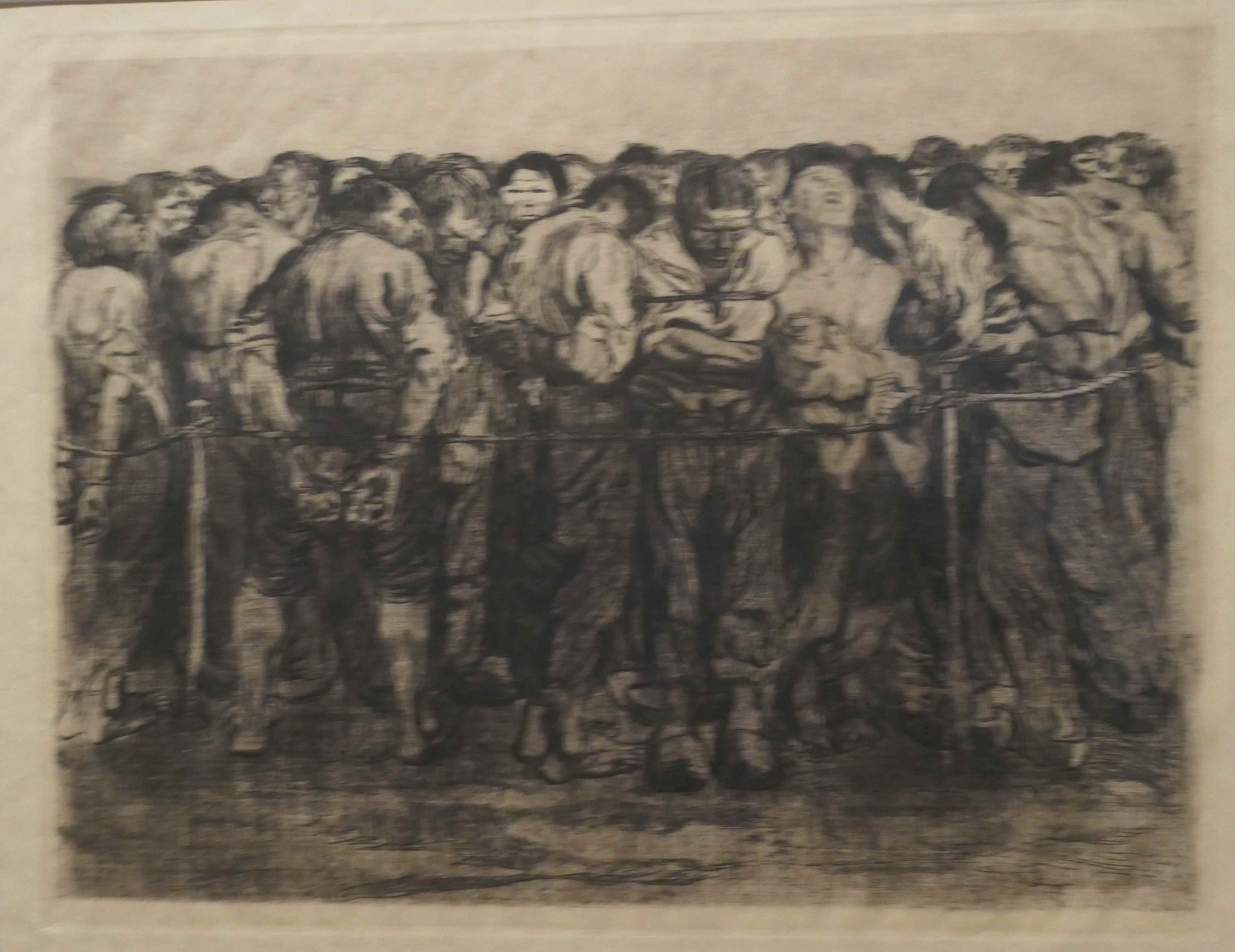 Käthe Kollwitz,  Die Gefangenen, Radierung, 1908, Käthe-Kollwitz-Museum, Berlin