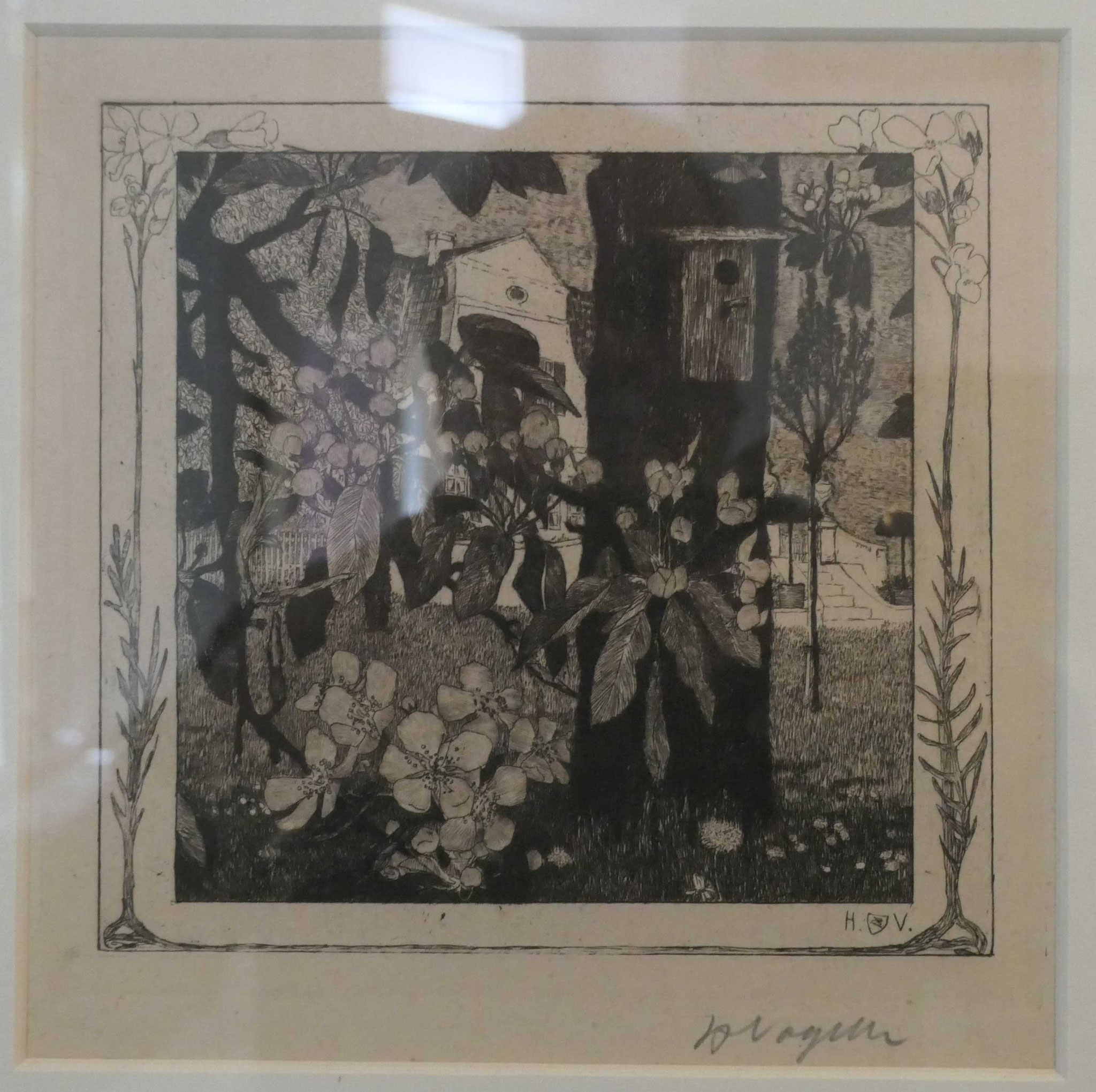 Heinrich Vogeler, Radierung, Sammlung im Barkenhoff, Worpswede