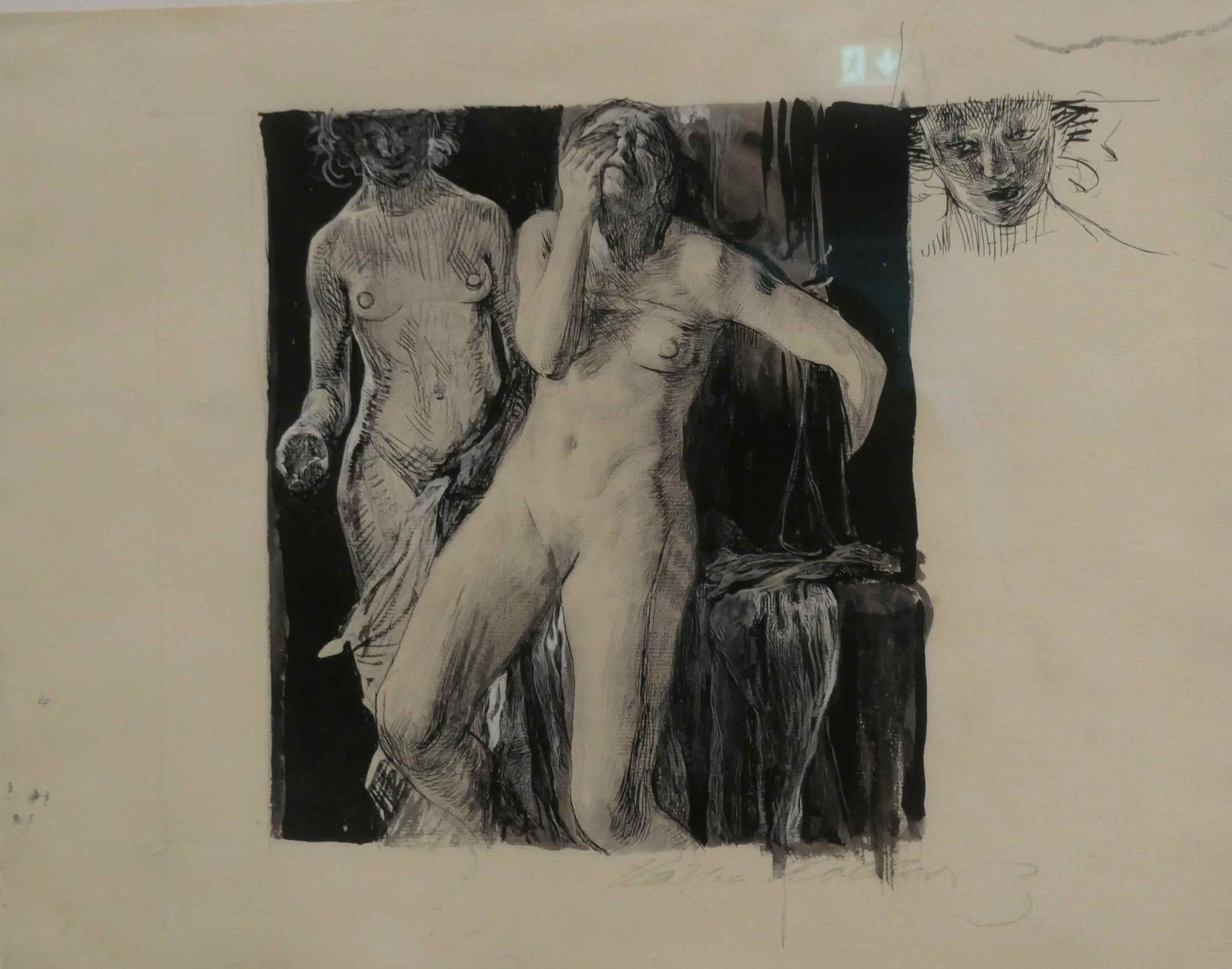 Käthe Kollwitz,  Not und Schande der Armut, Feder und Pinsel in schwarzer Tusche, ca. 1900, Käthe-Kollwitz-Museum, Berlin