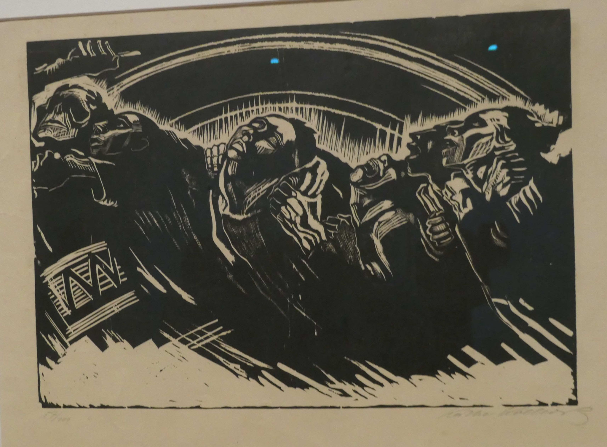 Käthe Kollwitz, Die Freiwilligen, Holzschnitt, 1921/22, Käthe-Kollwitz-Museum, Berlin