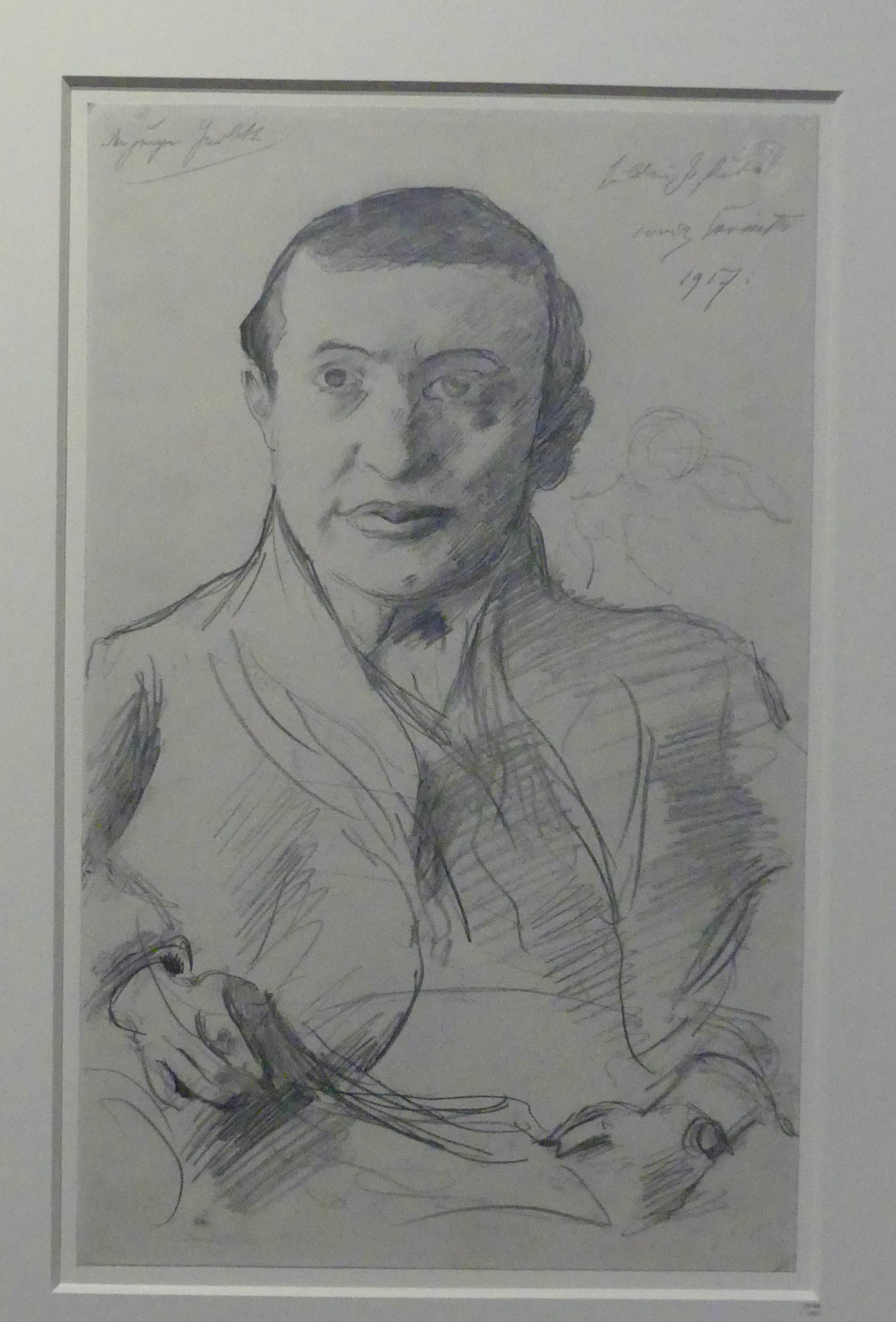 Lovis Corinth, Studie zum Gemälde "Porträt Wolfgang Gurlitt", 1917, Schwarze Kreide, Nationalgalerie Berlin