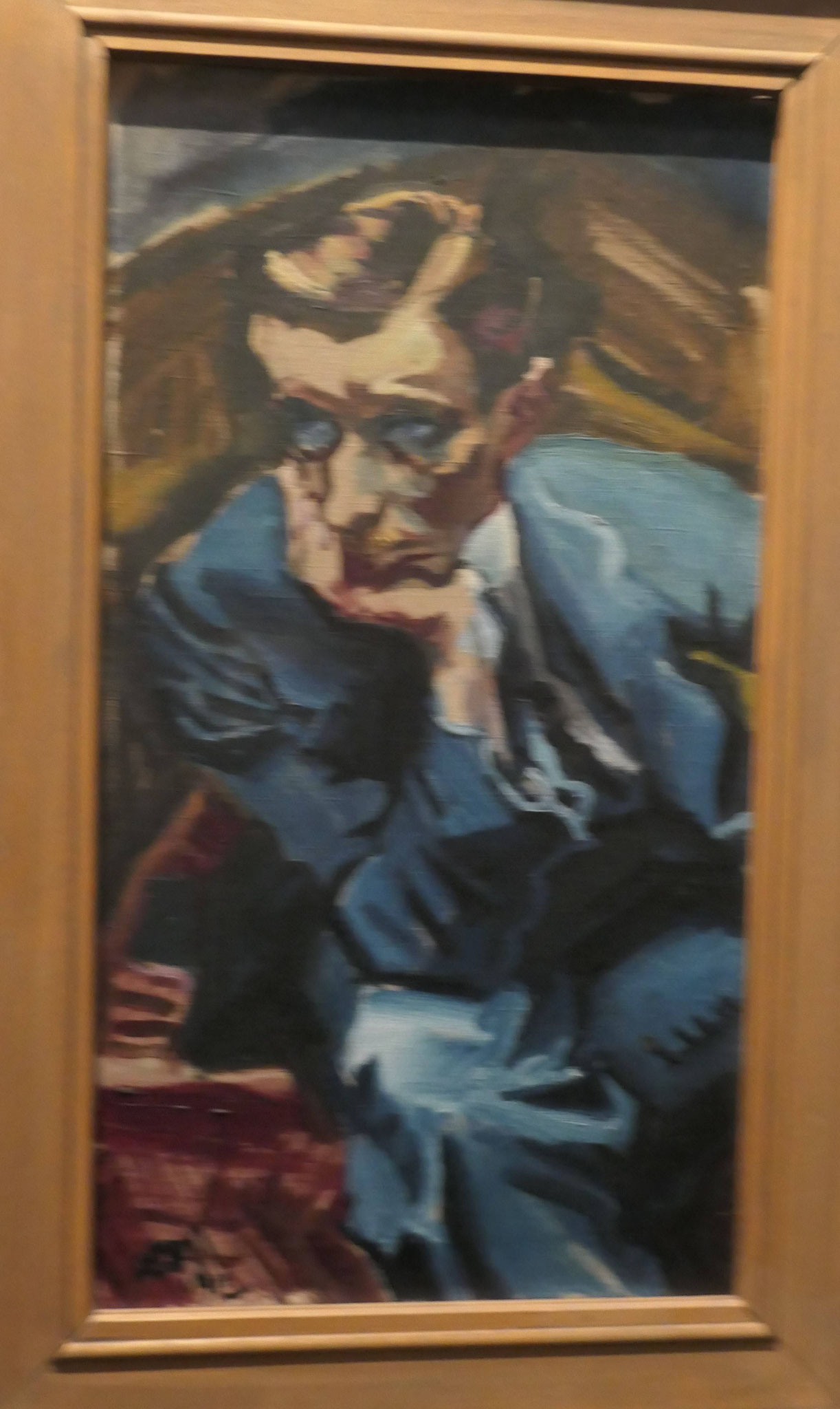 Ludwig Meidner, Junger Mann im blauen Anzug, Öl auf Leinwand, 1912, Kunsthalle Bremen
