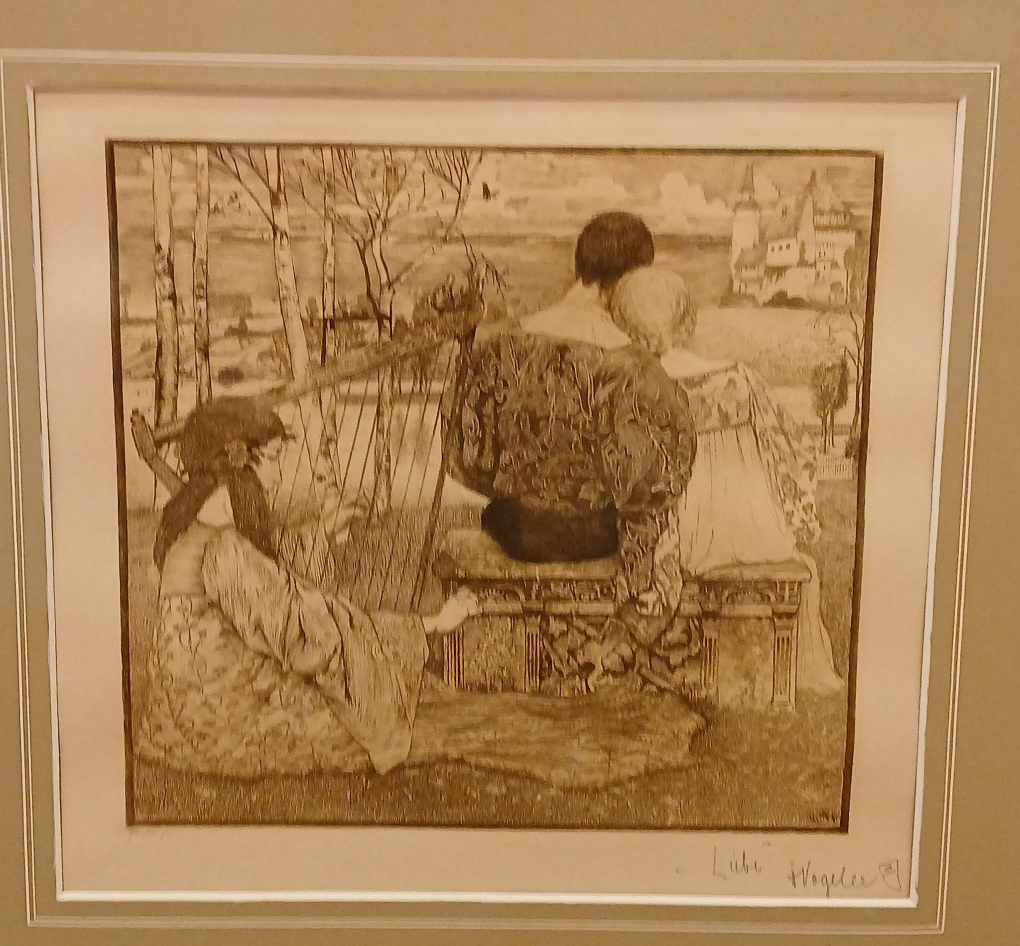 Heinrich Vogeler, Radierung, Sammlung im Barkenhoff, Worpswede
