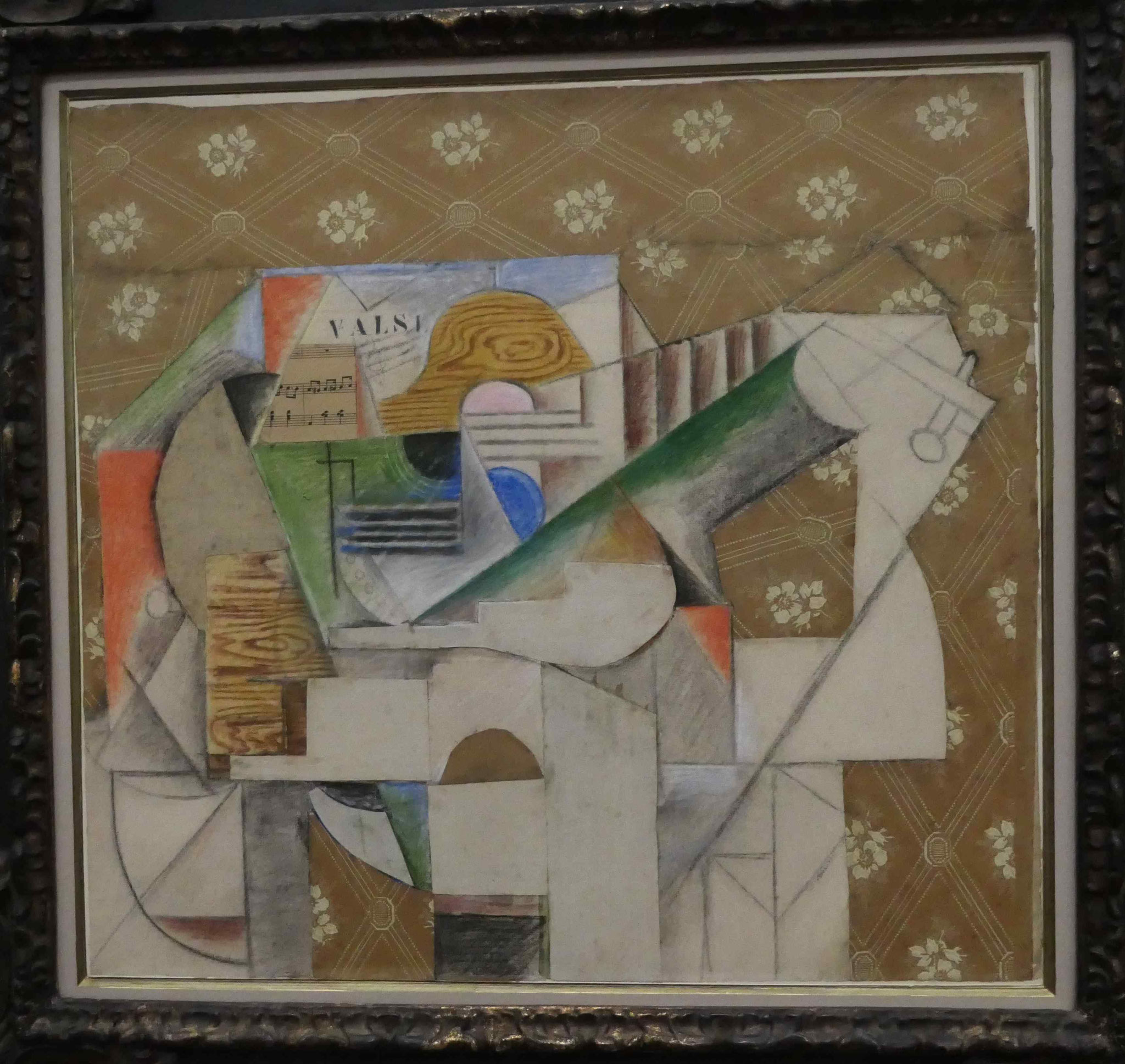 Pablo Picasso, Guitarre und Notenblatt, Papiercollage, 1912, The Scharf Collection