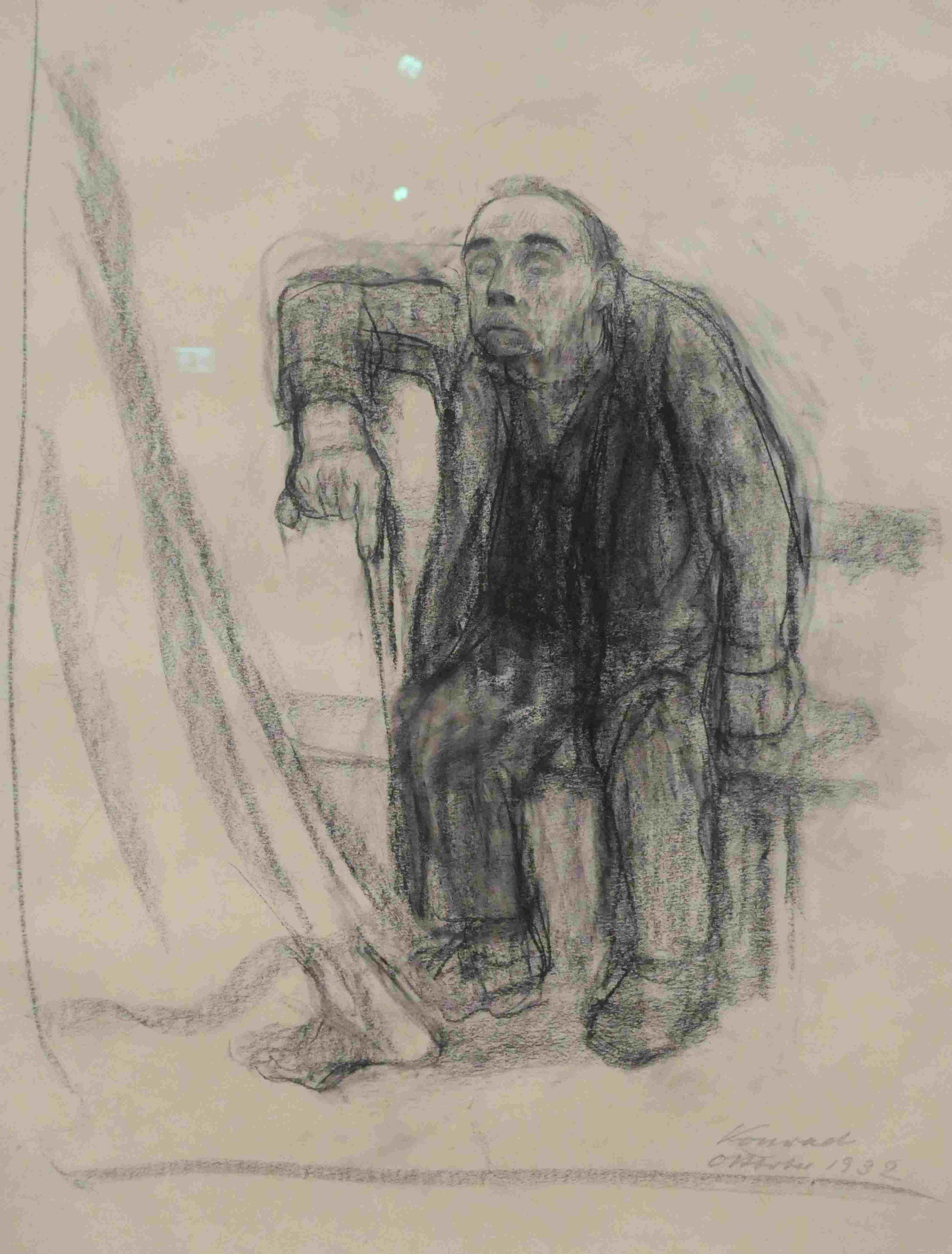 Käthe Kollwitz, Konrad ruft der Tod, Schwarze Kreide auf Zeichenpapier, 1932, Käthe-Kollwitz-Museum, Berlin