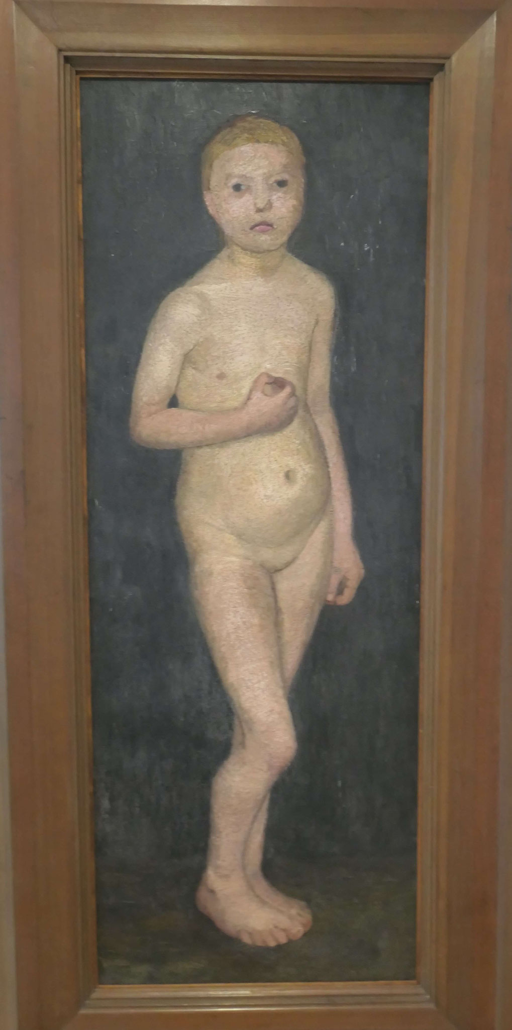 Paula Modersohn-Becker, Großer stehender Mädchenakt, Öltempera auf Leinwand, 1905/06,Modersohn-Becker Museum, Bremen