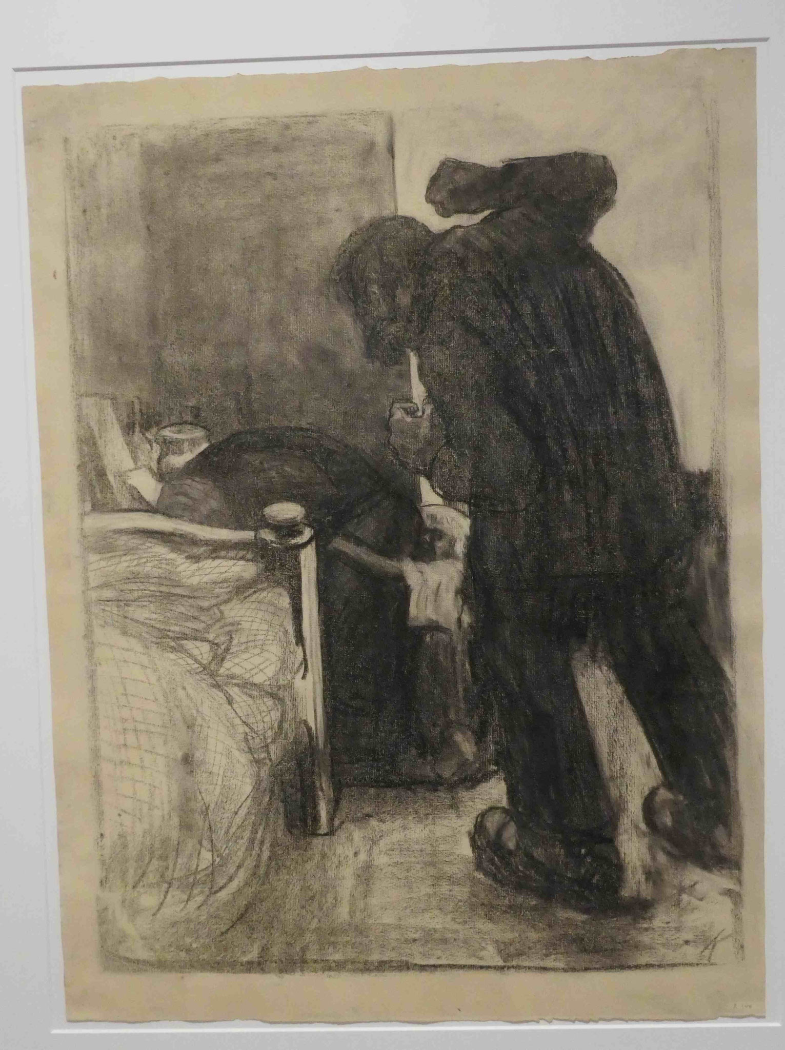 Käthe Kollwitz, Betrunkener Mann, Kohlezeichnung, 1908/09, Käthe-Kollwitz-Museum, Berlin