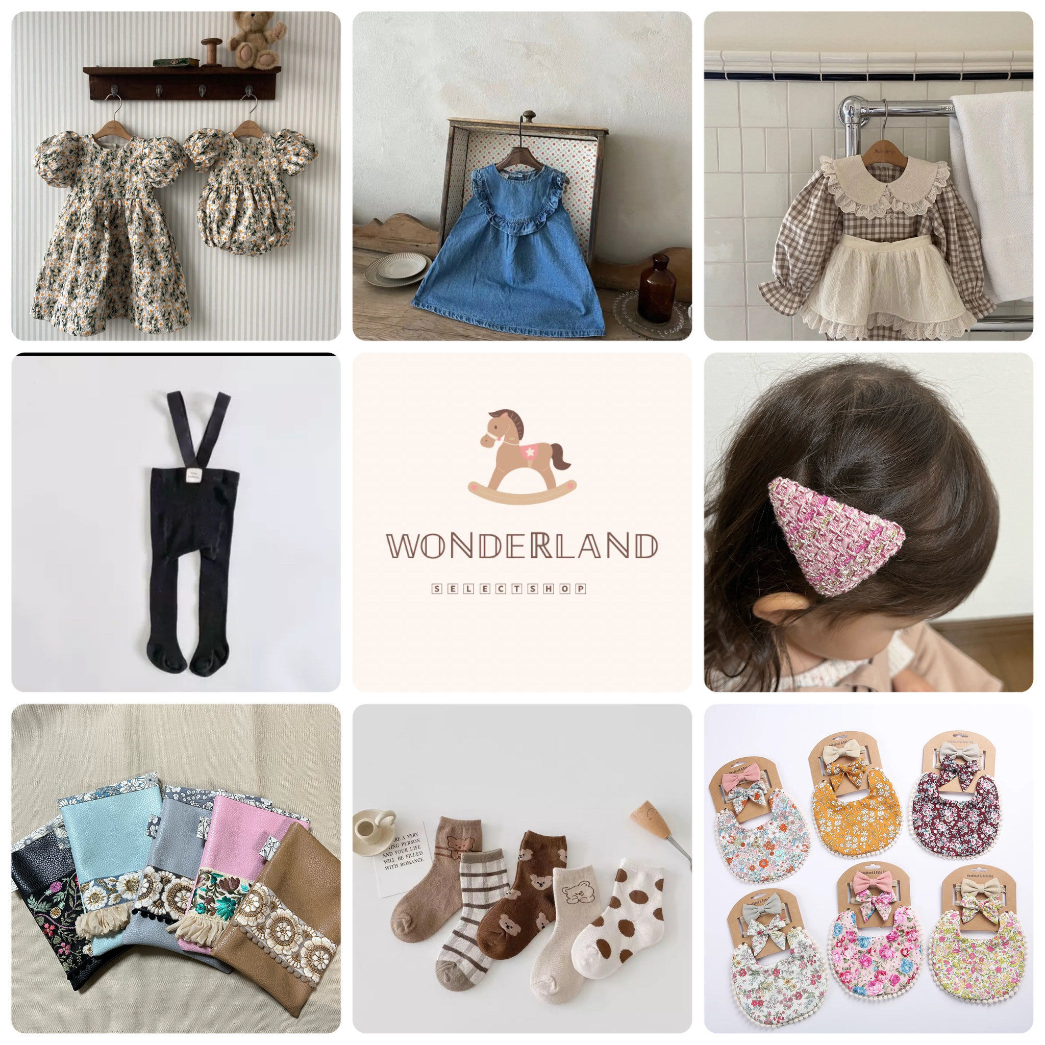 <div style=" font-size:14px; font-weight:bold;">         WONDERLAND </div>  <div style=" font-size:10px;">      海外ベビー服＆ハンドメイド小物販売 </div>