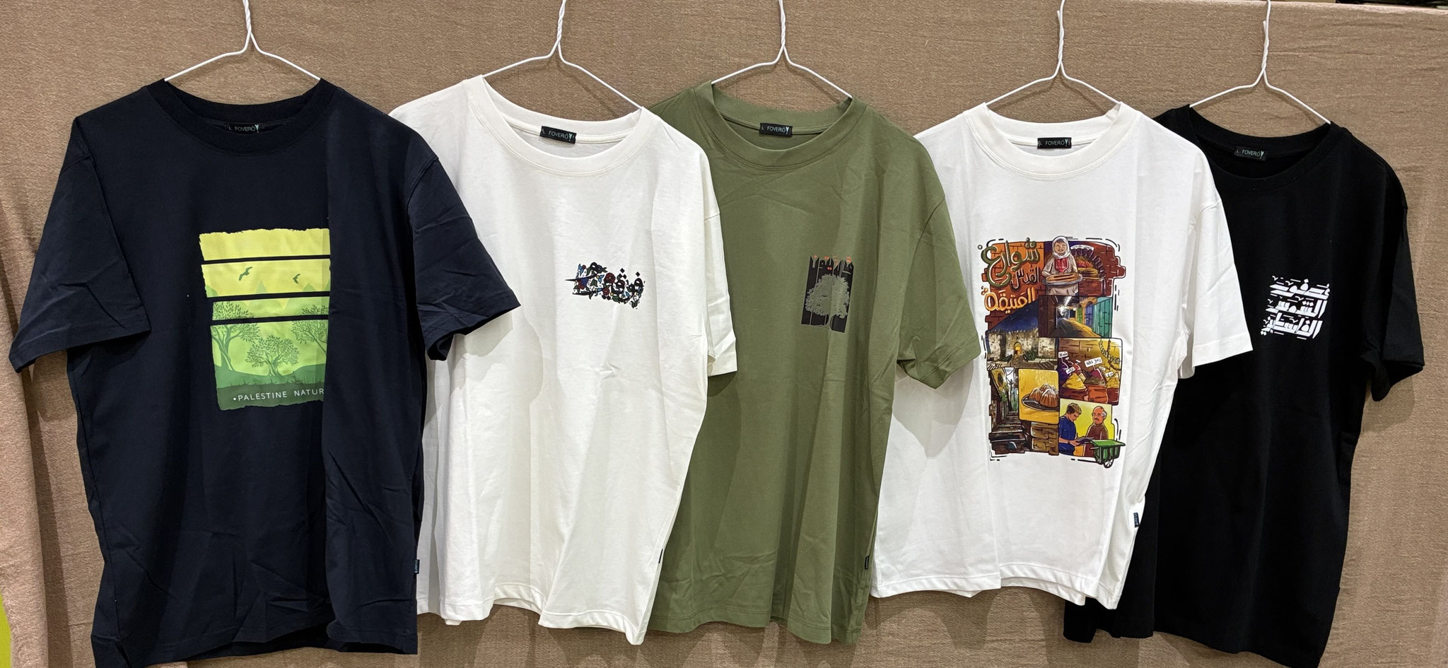 Tシャツ5種類の前面
