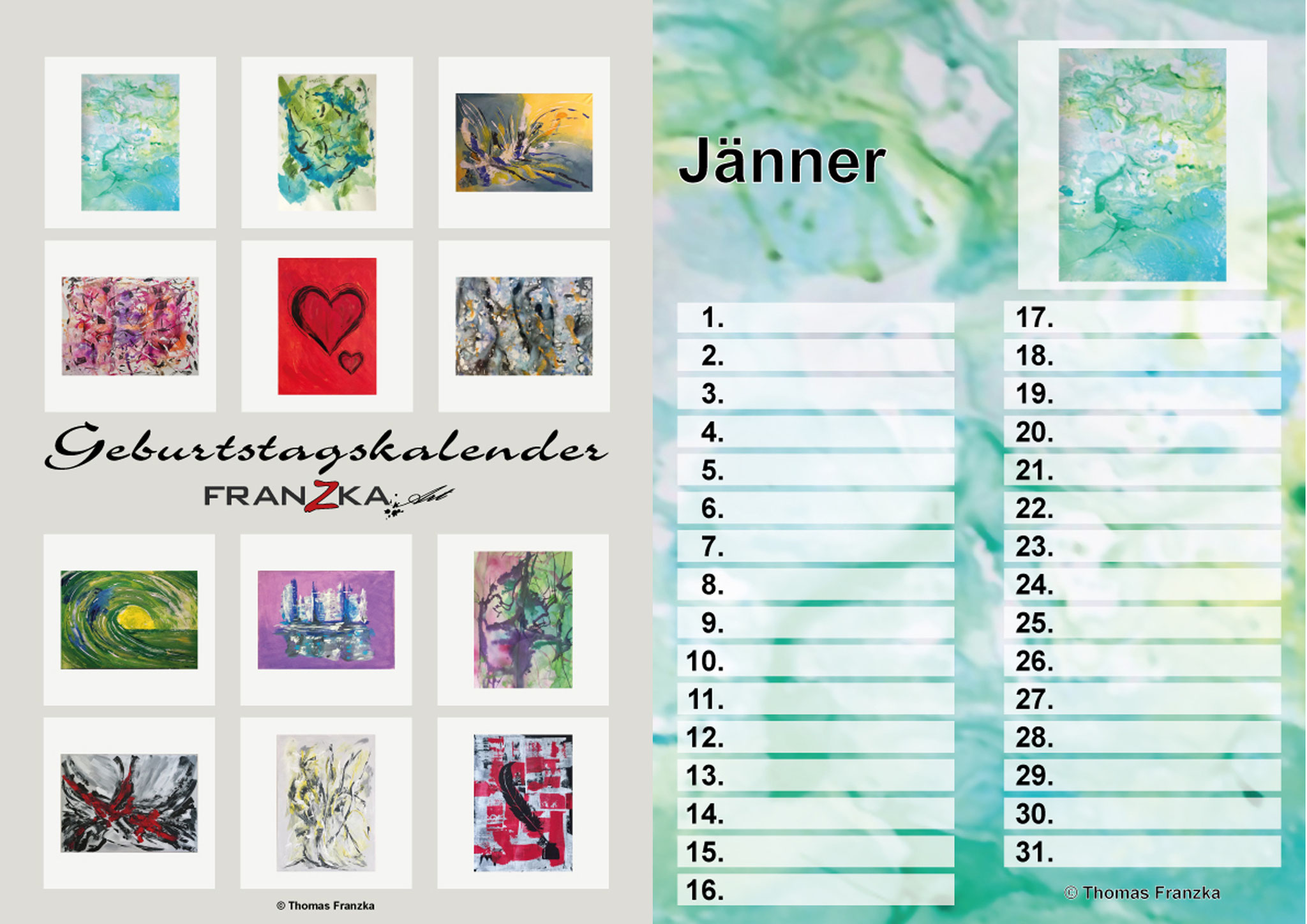 Birthdaycalendar A4