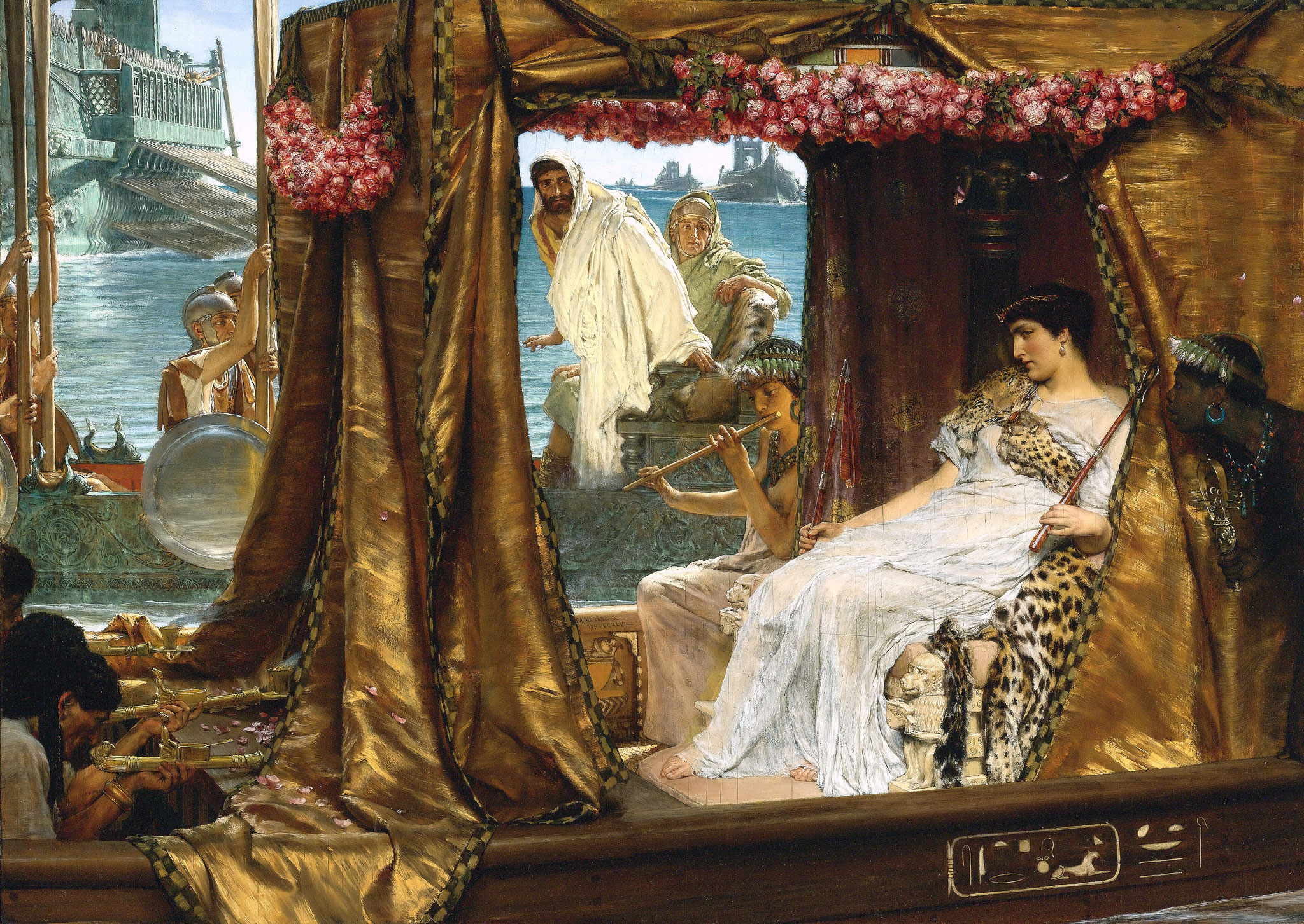 El encuentro de Antonio y Cleopatra, Alma Tadema, 1885.