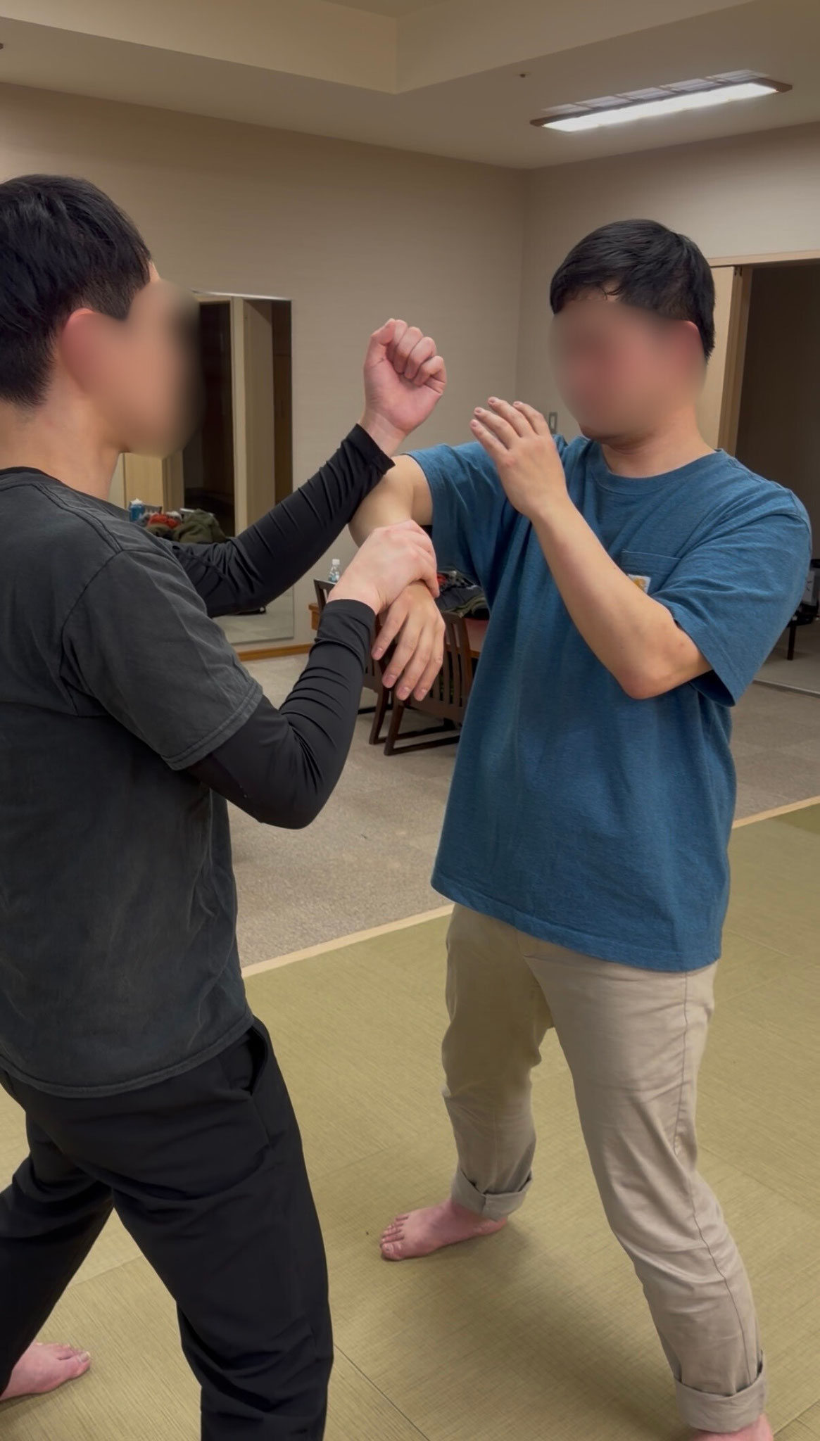 松山市 詠春拳 鍊武院 対人稽古の様子