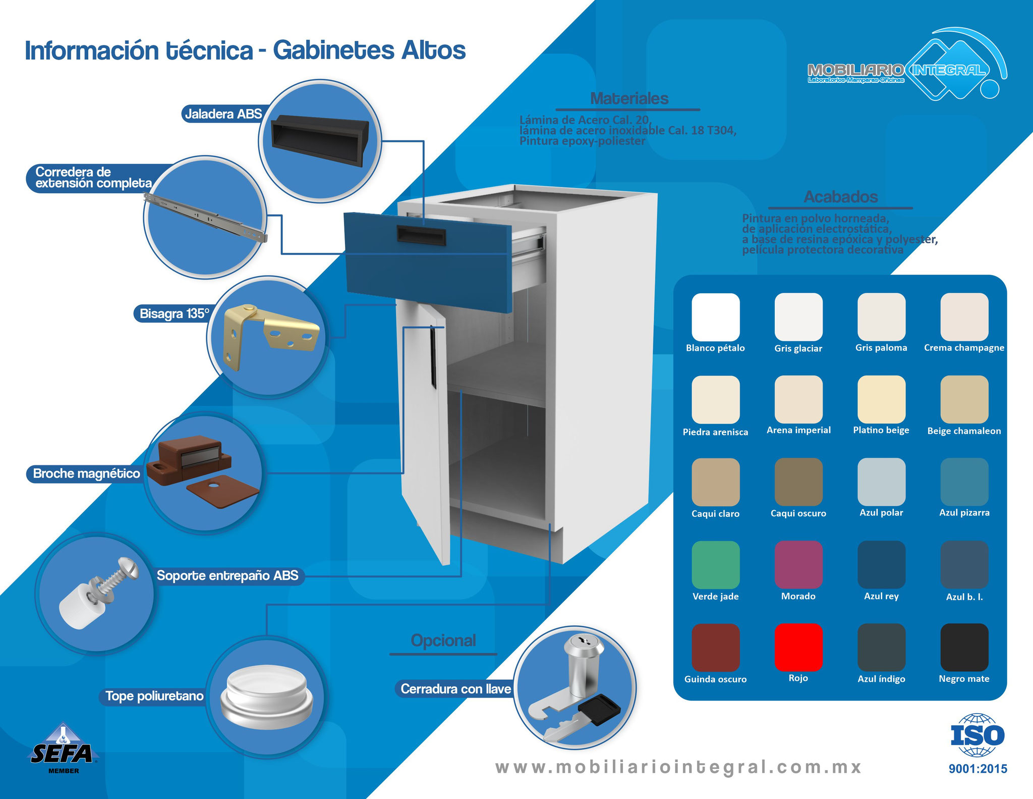 Gabinetes para laboratorio altos