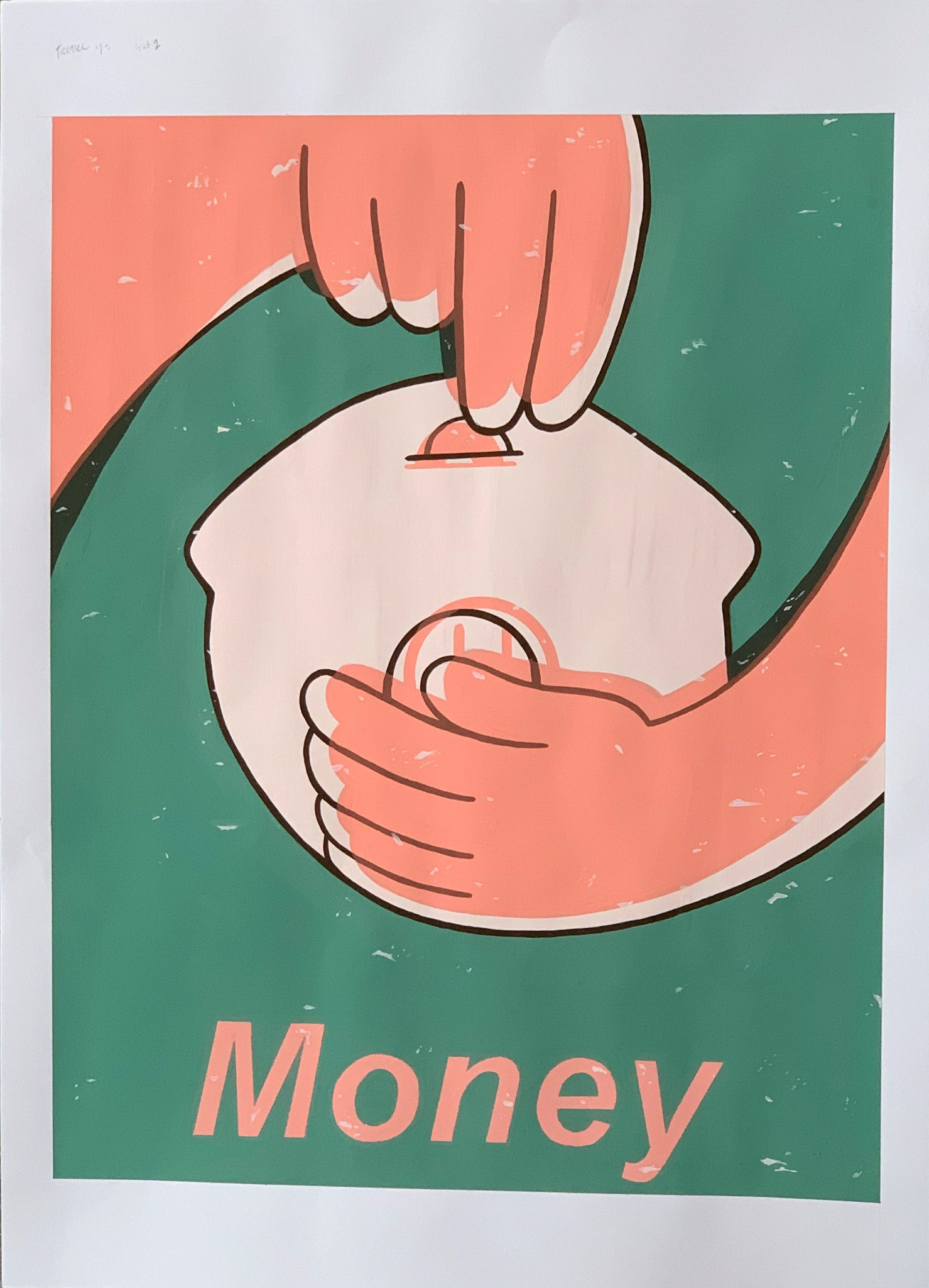 色彩構成＜Money＞　Ｂ3判ＢBケント紙　【デザイン系】　東京藝大・多摩美合格  