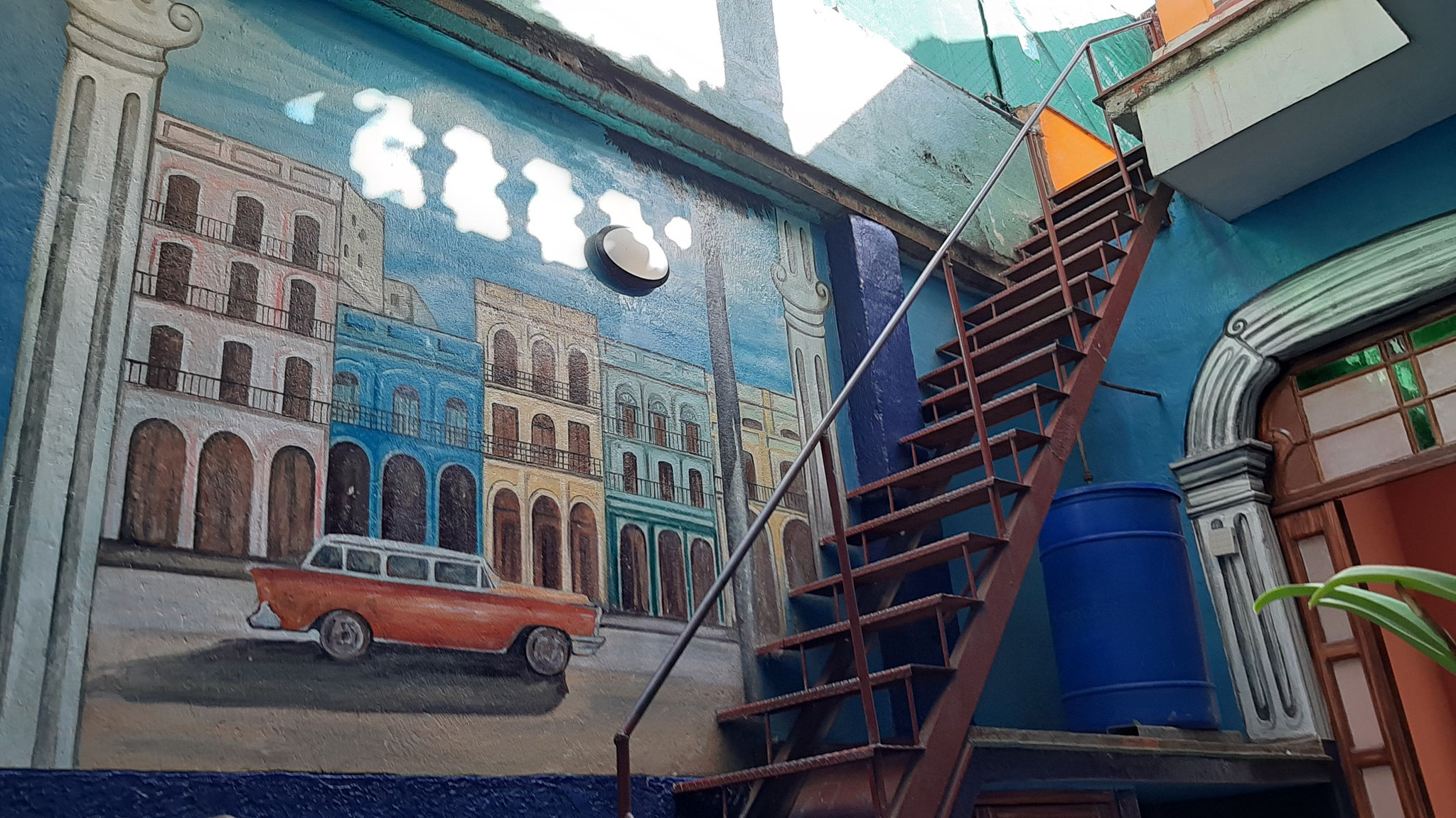 Staircase to terrace of Casa Sol y Salsa