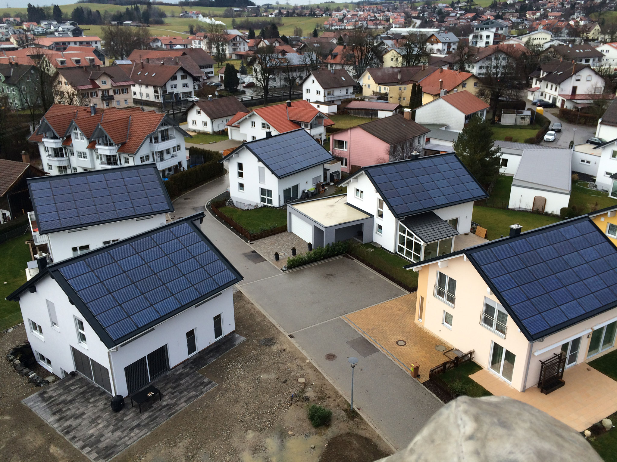 BV: Baugebiet Durach Häuser mit Indach-Photovoltaik