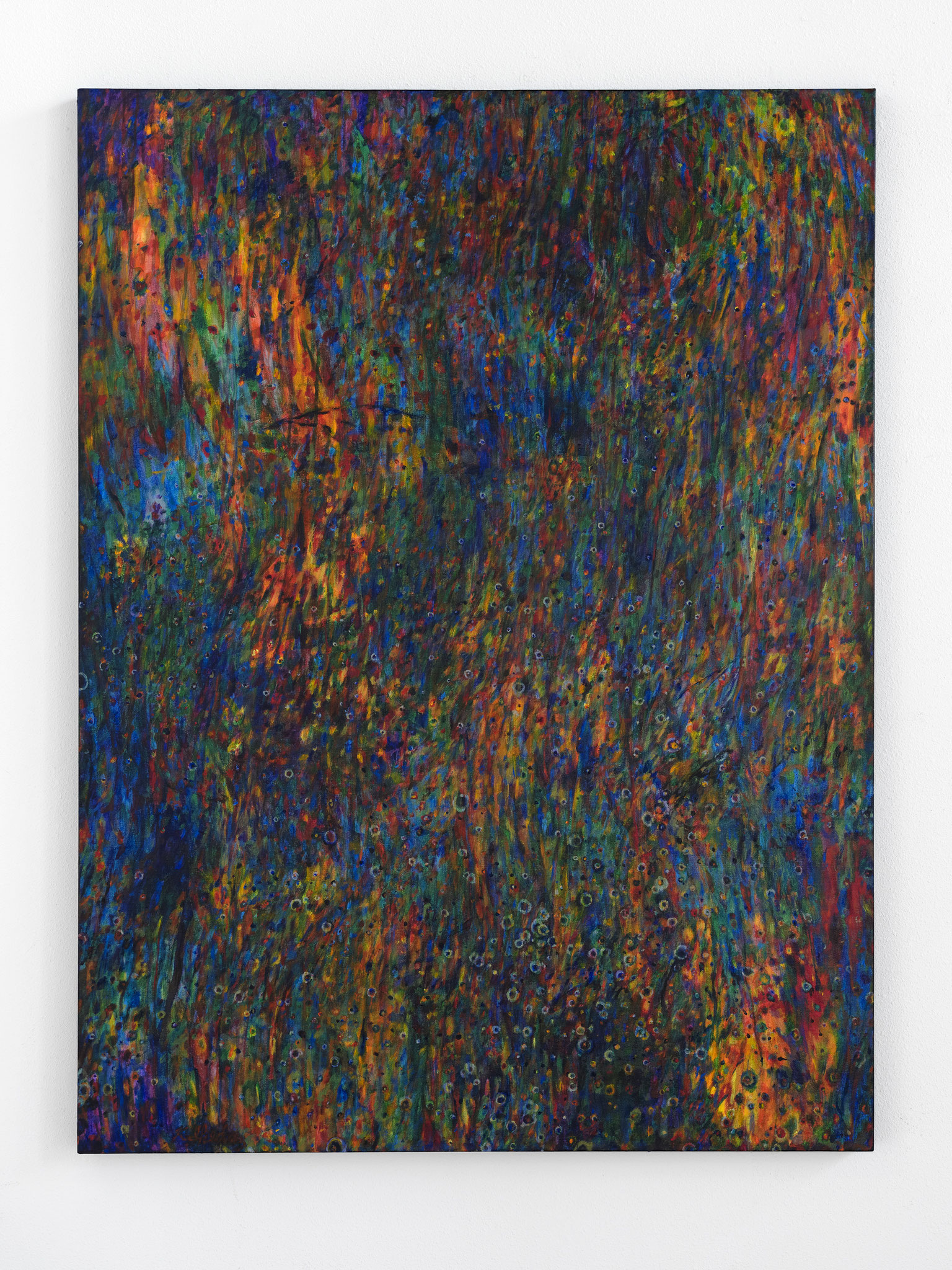 "Suns, Stars and Cosmic Tree #22, acrylic on canvas, 48"x36",2020-2024, $2,500       