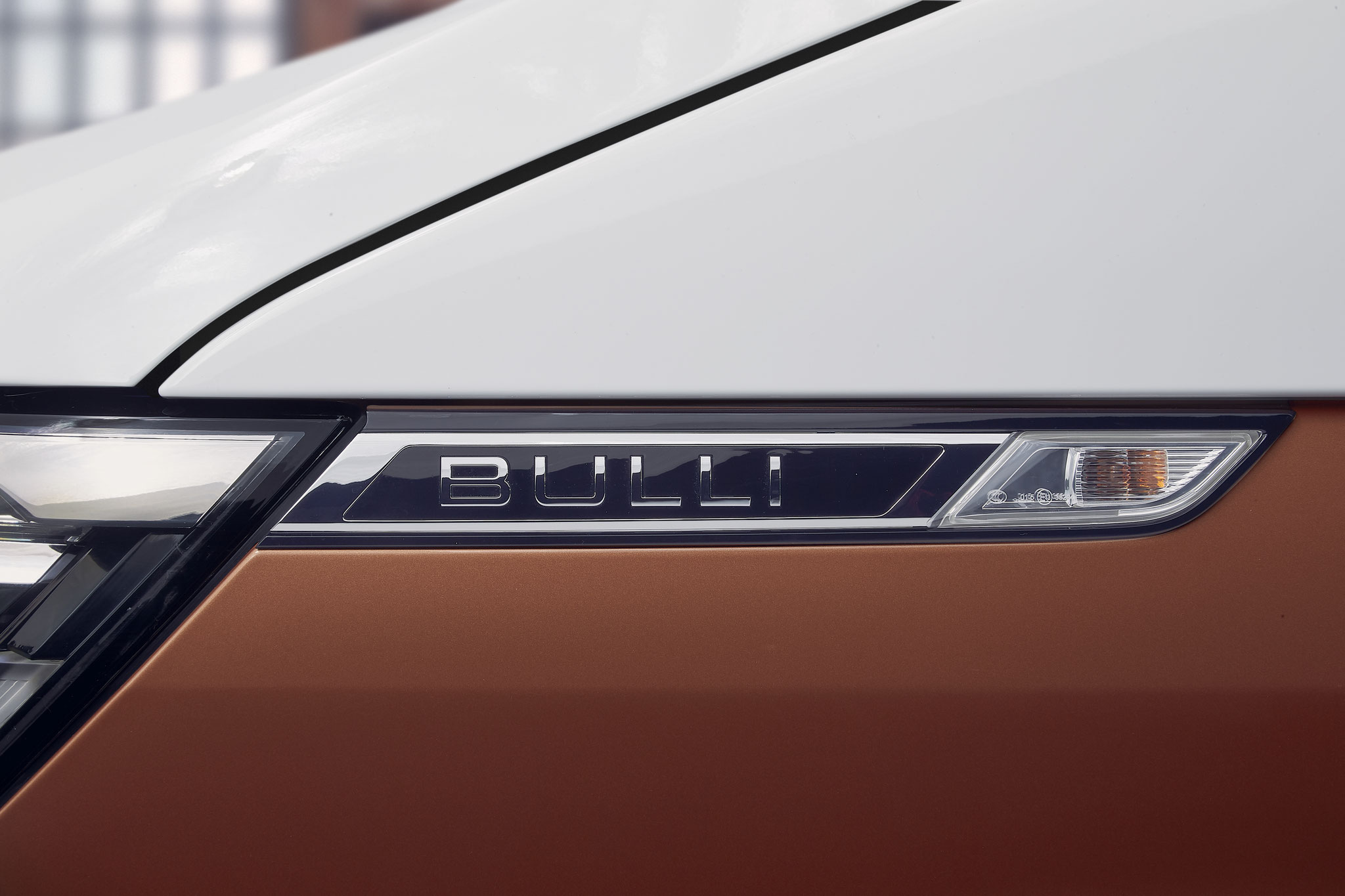 Bulli-Schriftzug. Jetzt möglich, weil VW vor ein paar Jahren die Namensrechte kaufen konnte.