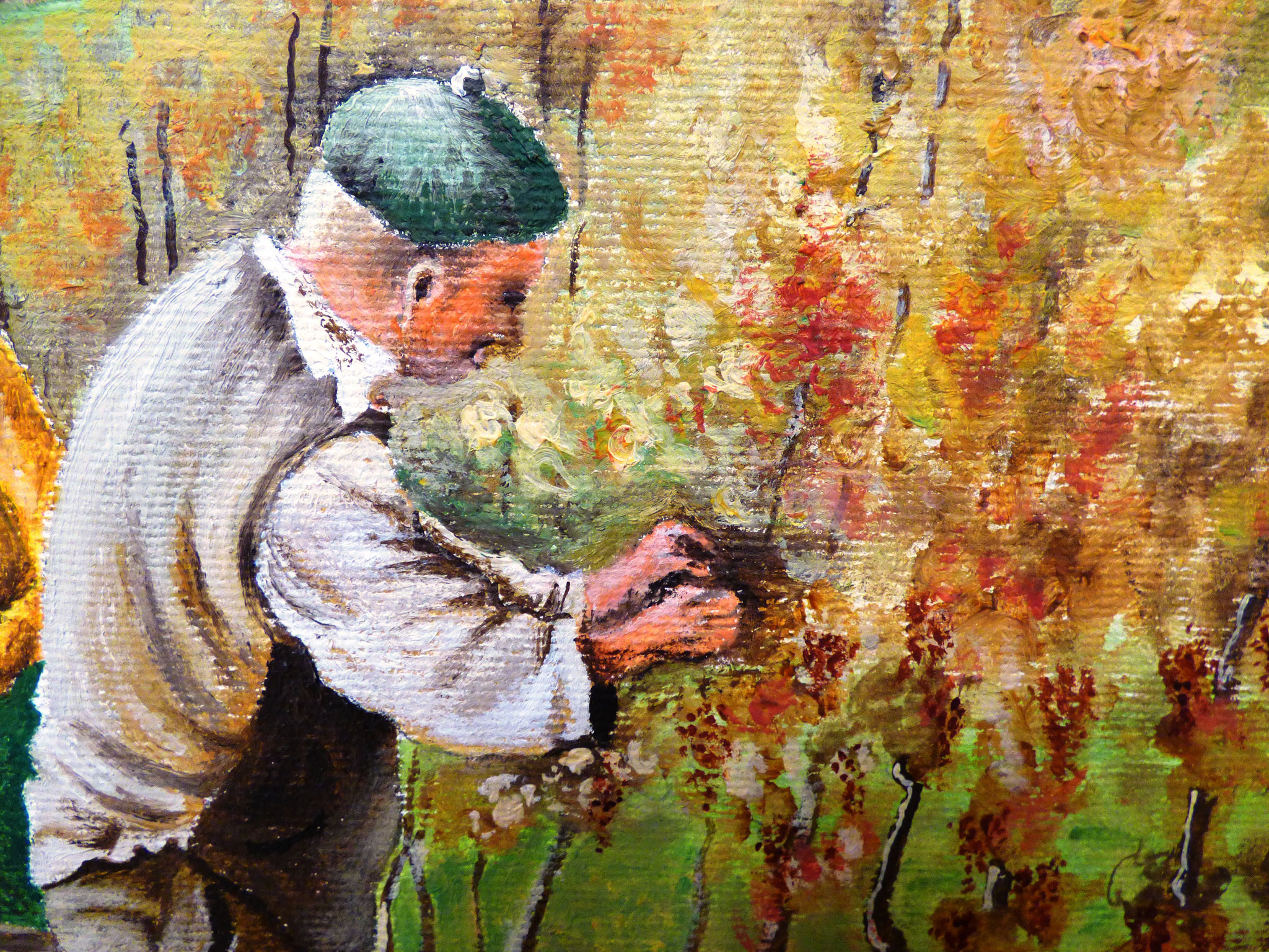 particolare Mario Gelosa vendemmia olio su tela 40x50