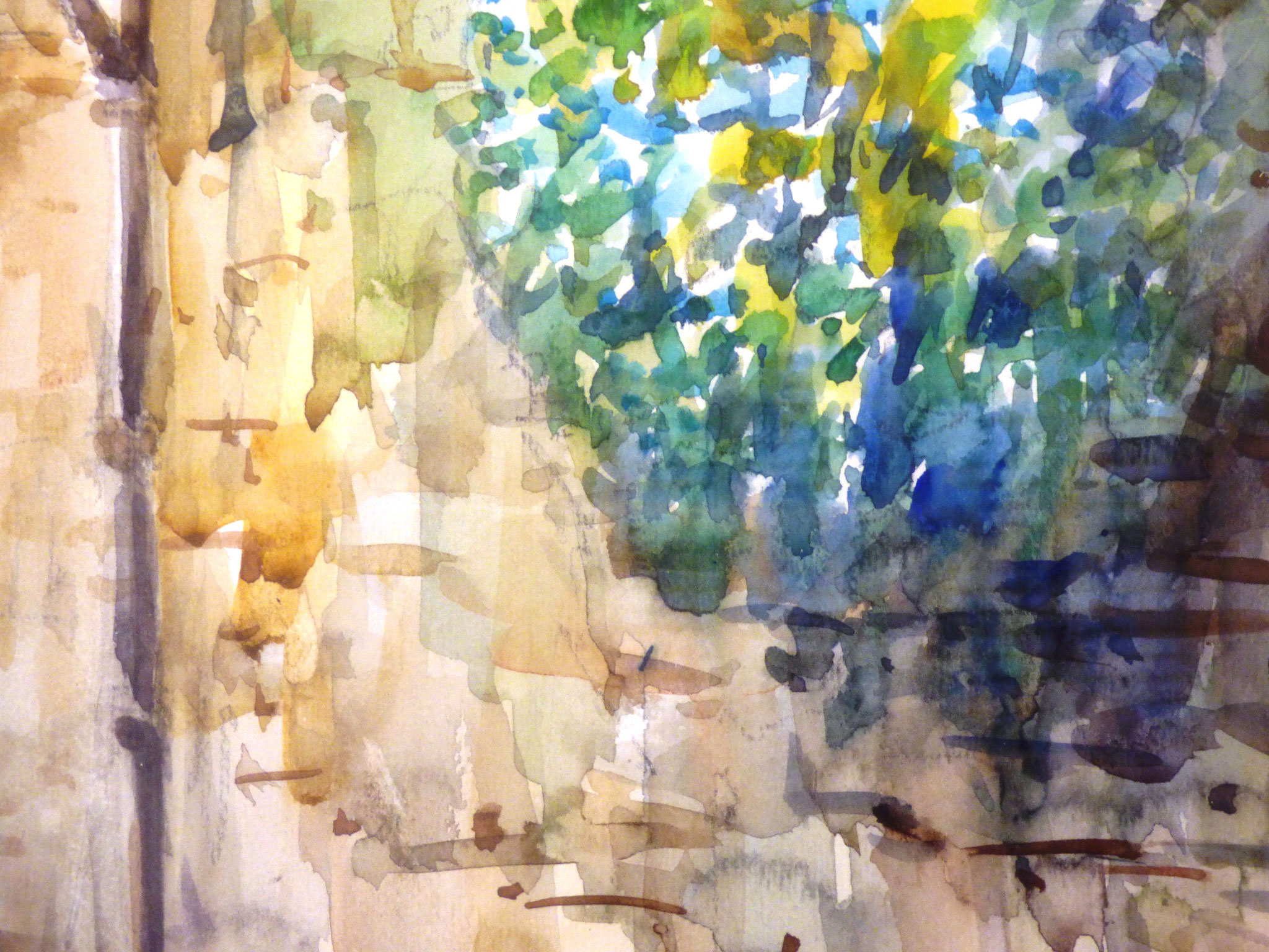 particolare Giancarlo Fergnani vicolo acquarello 50x70