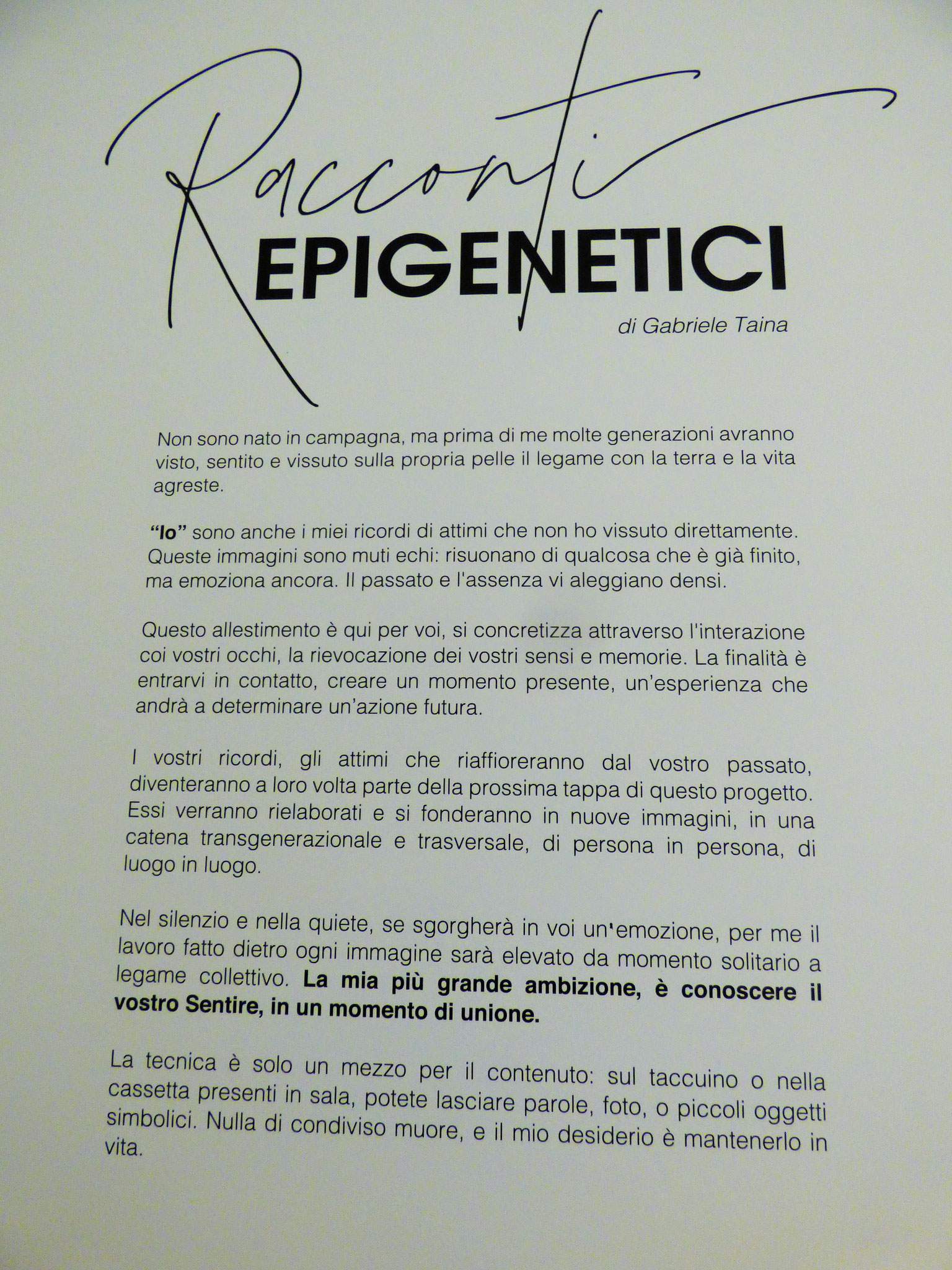 Rivergaro: Mostra spazio permanente "Percorsi diversi" del  Centro di Lettura   " RACCONTI EPIGENETICI " di Gabriele Taina  dal 19 gennaio al 1 febbraio