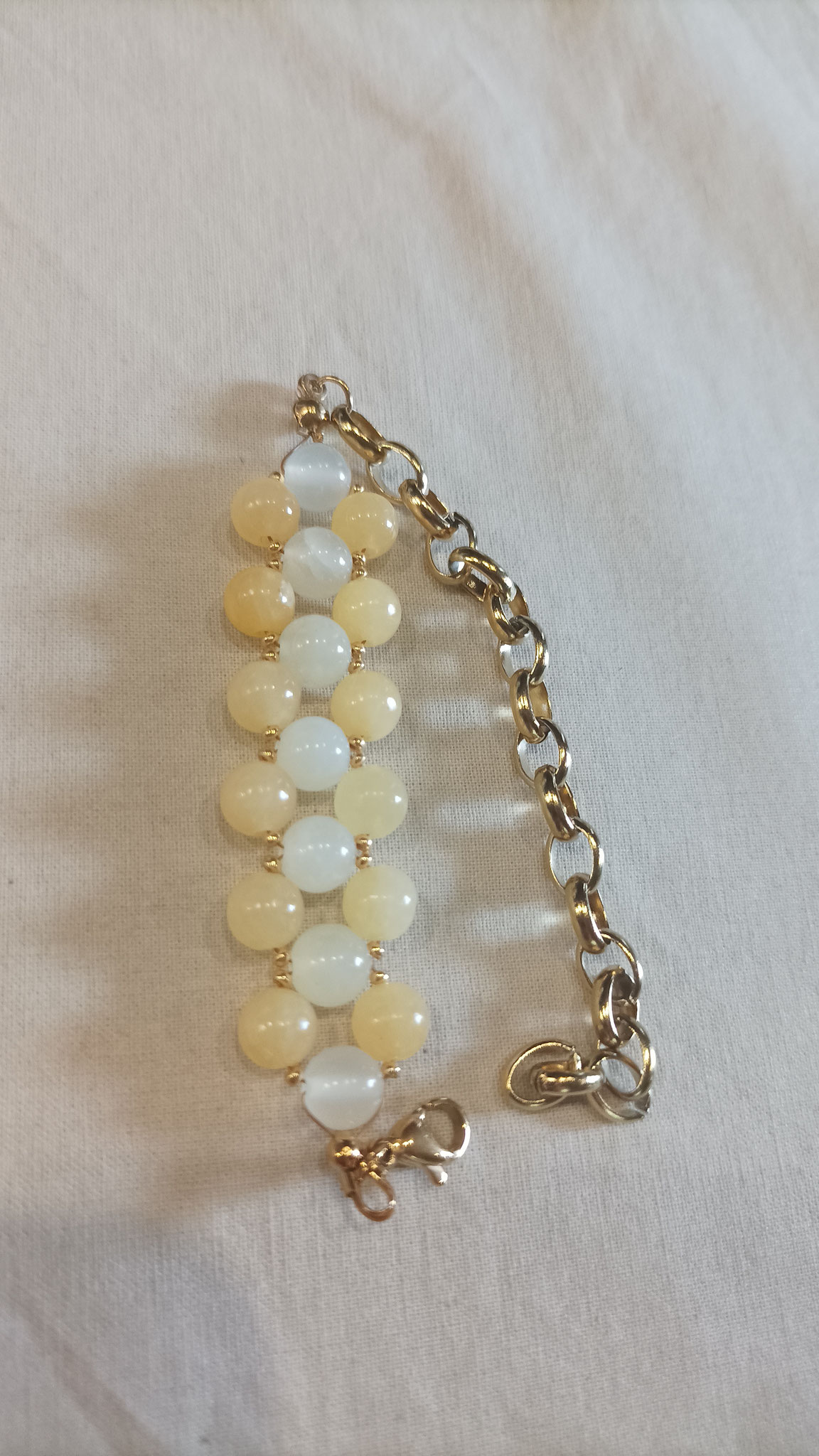 Bracelet ORNELA - Calcite jaune & Quartz - 50€