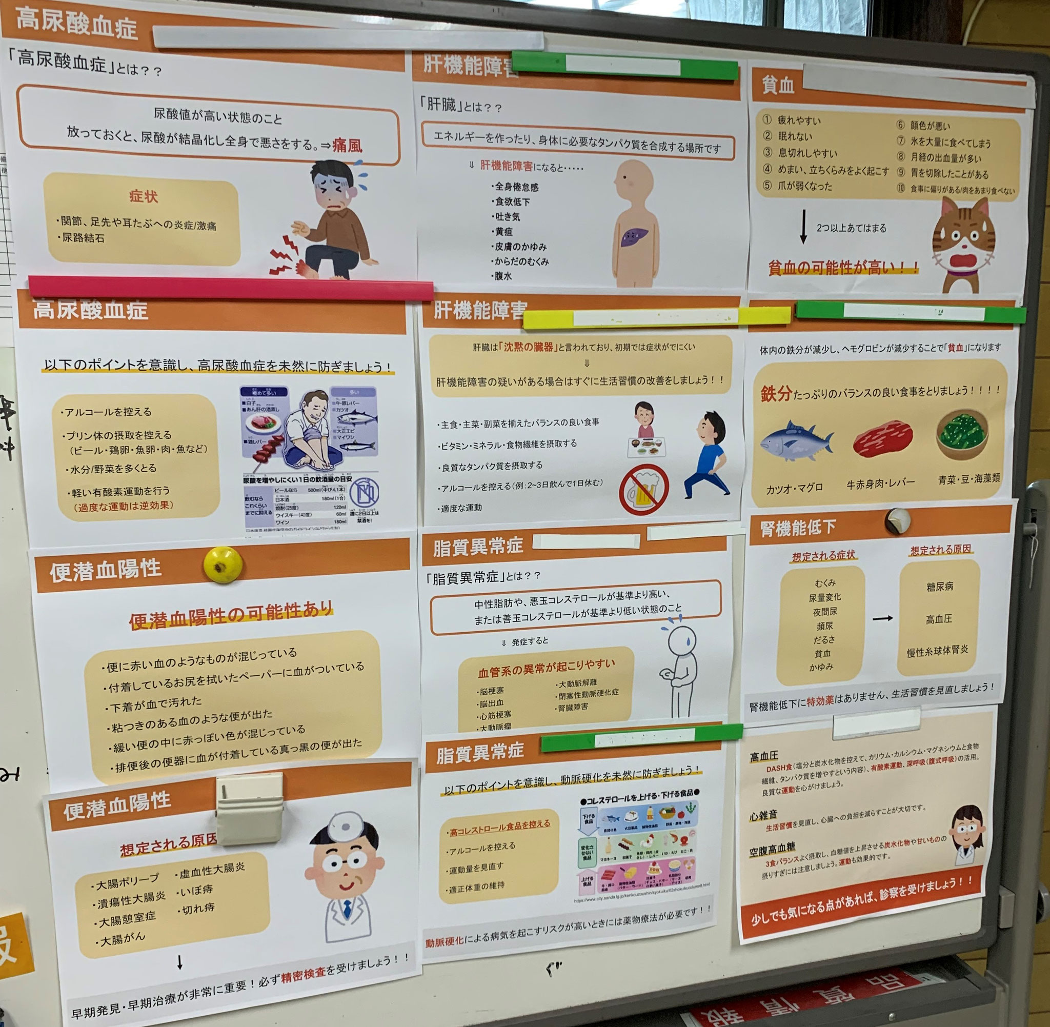 健康診断後の掲示物