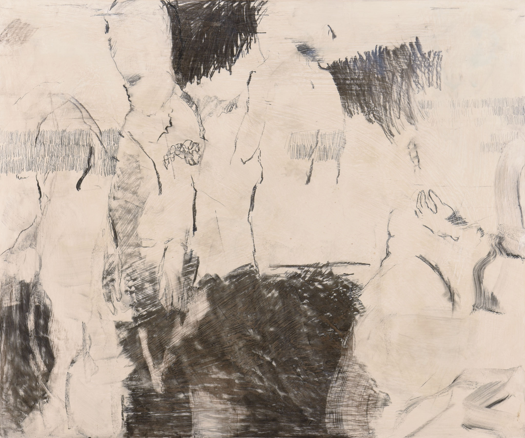 21  |  Ohne Titel  |  2017  |  Kohle und Graphit auf Holz  |  100 x 120 cm