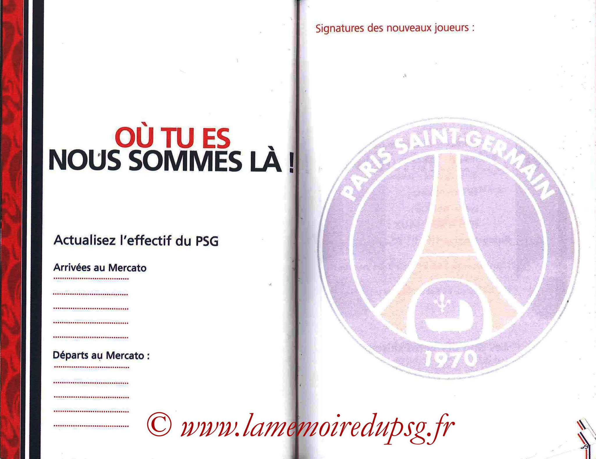 2007-08 - Guide de la Saison PSG - Pages 54 et 55