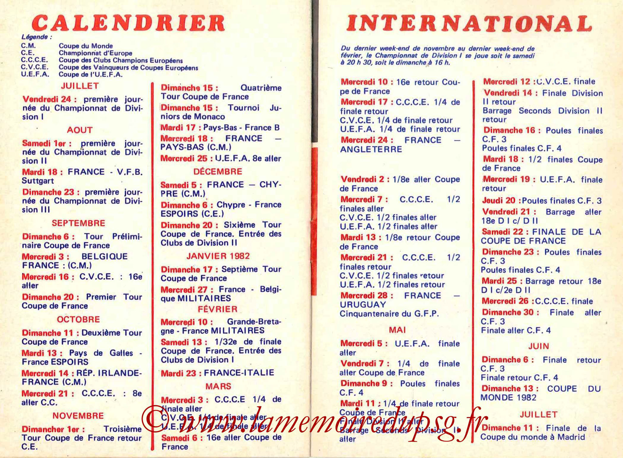 1981-82 - Guide de la Saison PSG - Pages 18 et 19