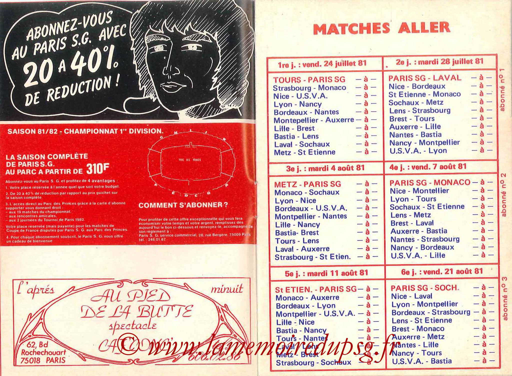 1981-82 - Guide de la Saison PSG - Pages 4 et 5