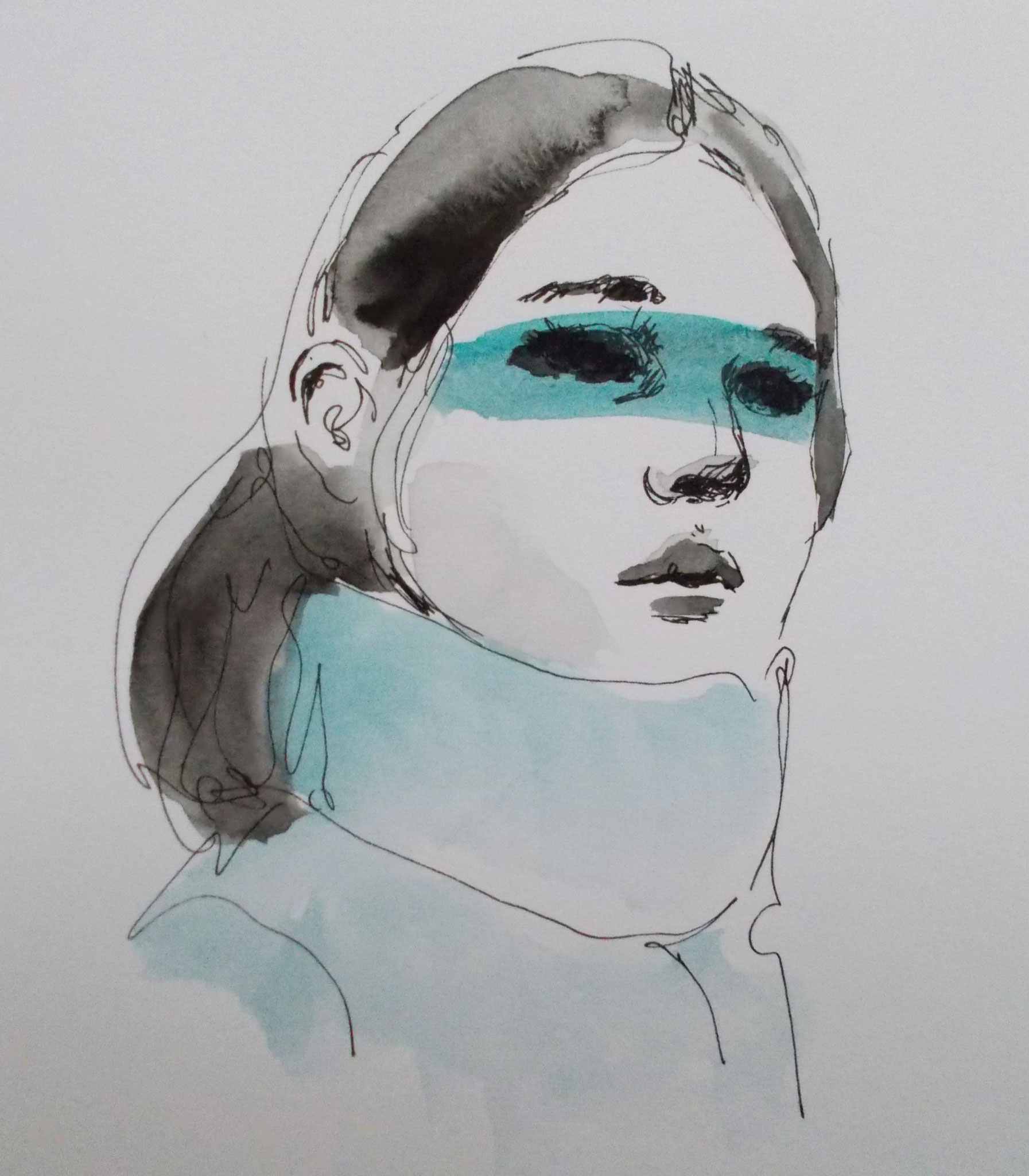 Portrait, 21 x 15 cm,  Aquatint on paper