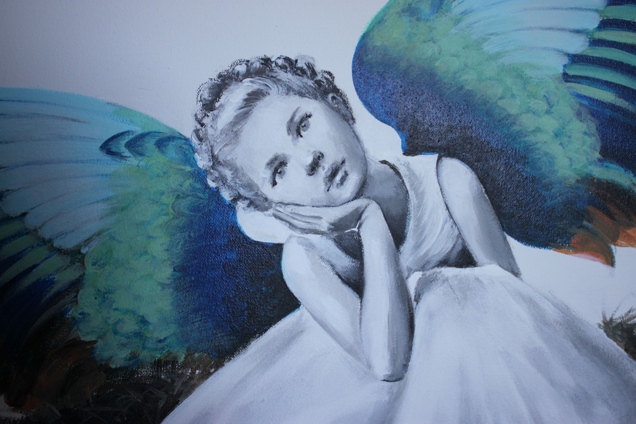 "Birdgirl" Detail of 110 x 100 cm, Acrylic on canvas - Japan exhibition 2021 