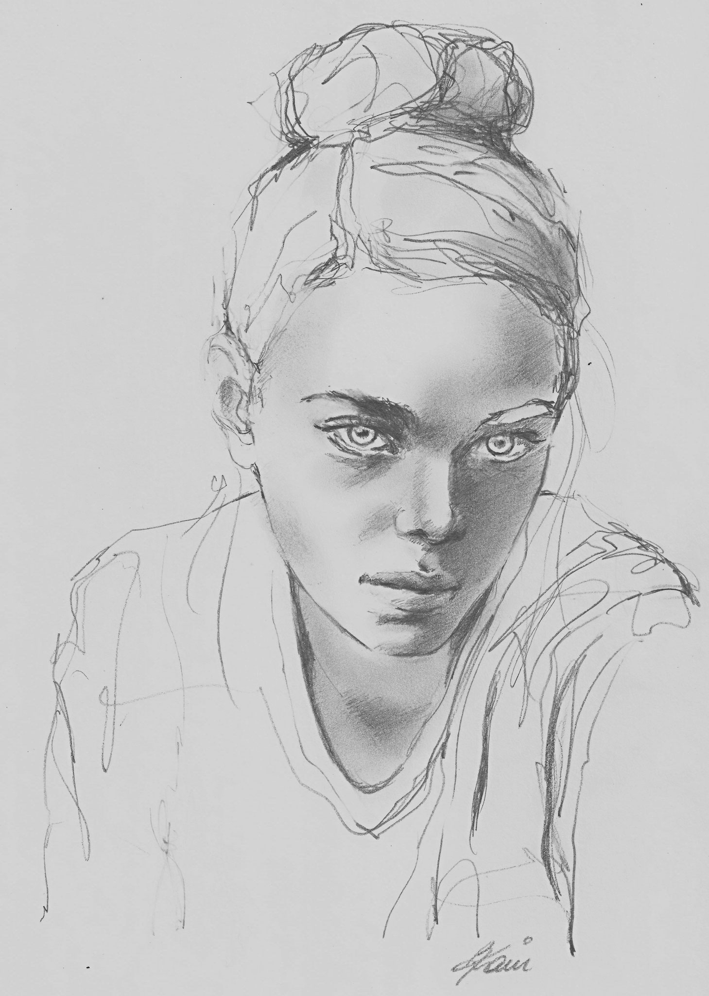 Portrait, 21 x 29,7 cm, pencils on paper