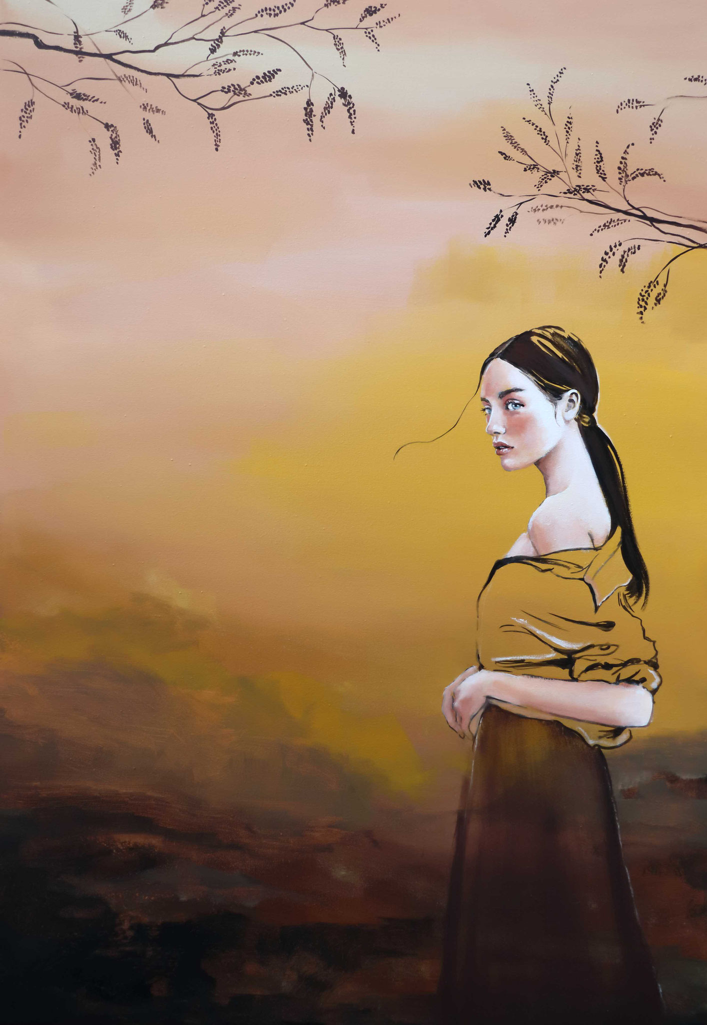 "Golden dawn" 100 x 70 cm, Acrylic on canvas