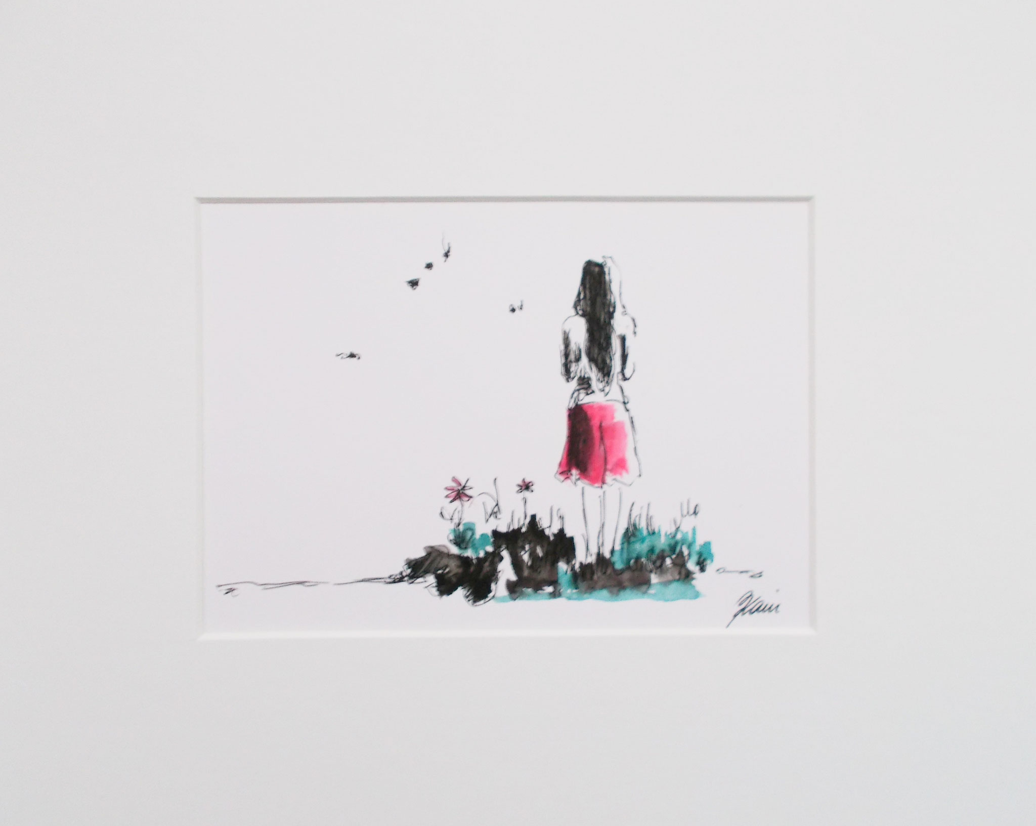 "Girl in the garden", 15 x 21 cm, Aquatint on paper
