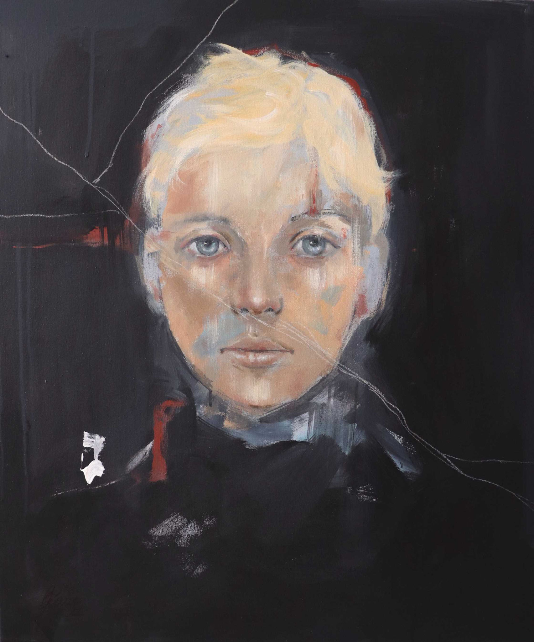 Death in Venice, 70 x 60 cm, Acrylic and pencils on canvas