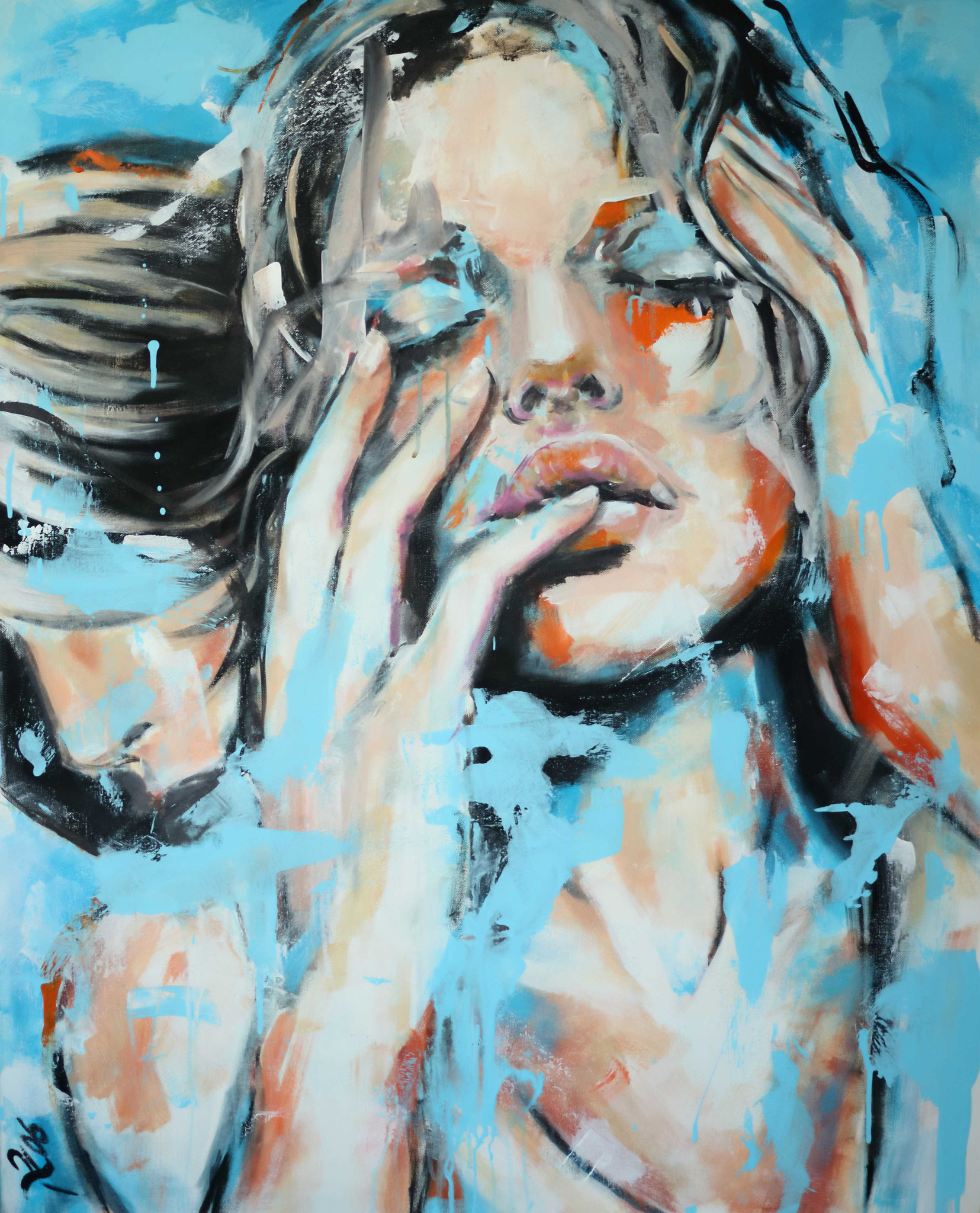 INTIMITÀ, 100 x 80 cm, Acrylic and pencils on canvas