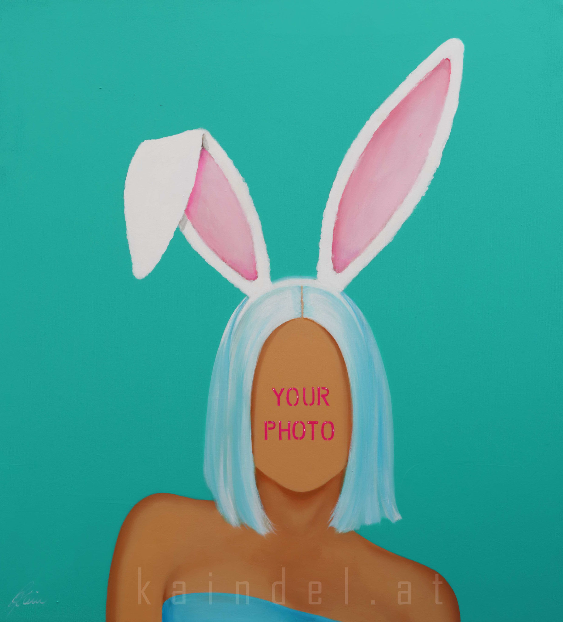 WHO IS MR. RABBIT?, 110 x 100 cm, Acrylic on canvas