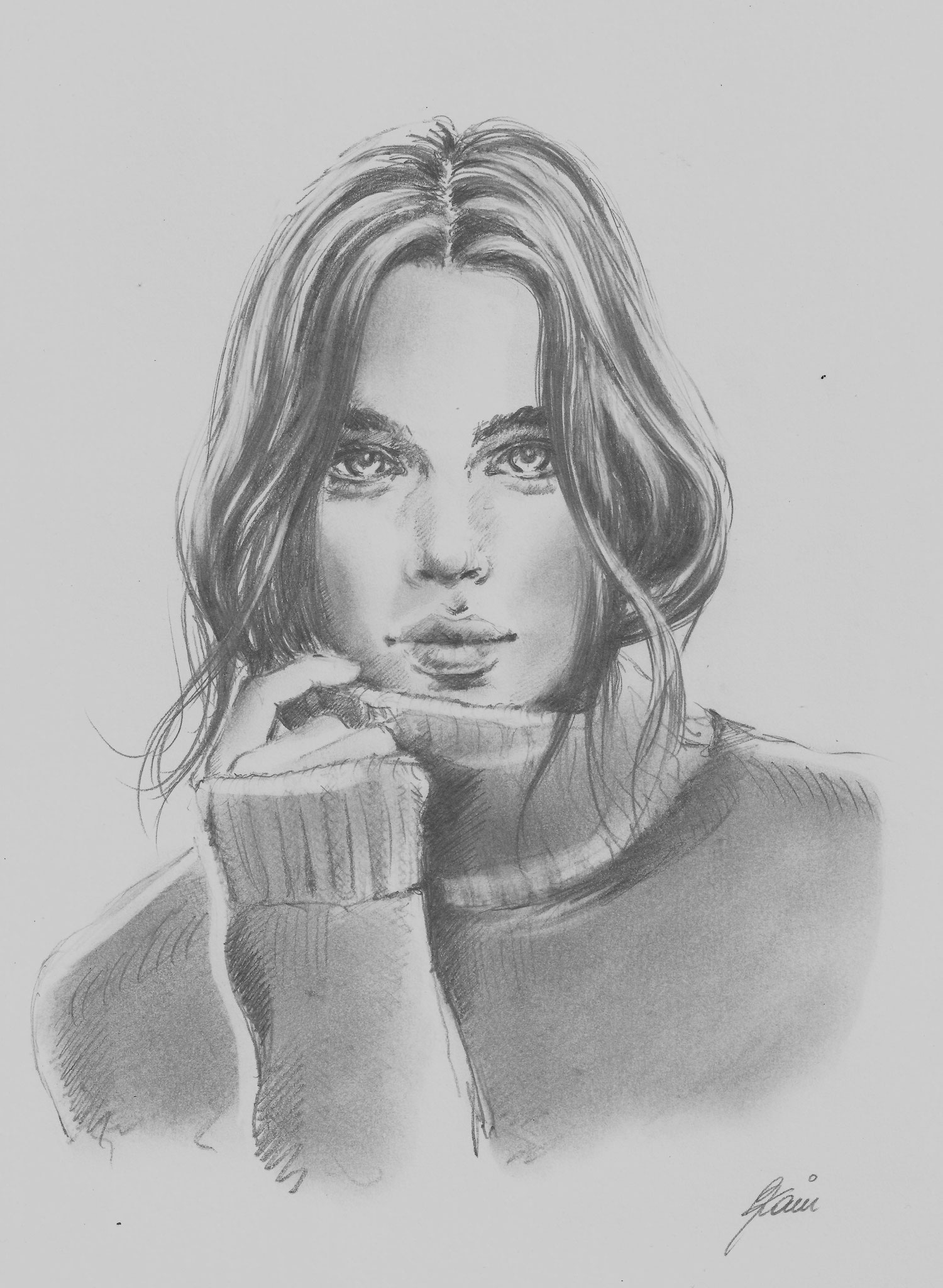 Portrait, 21 x 29,7 cm, pencils on paper