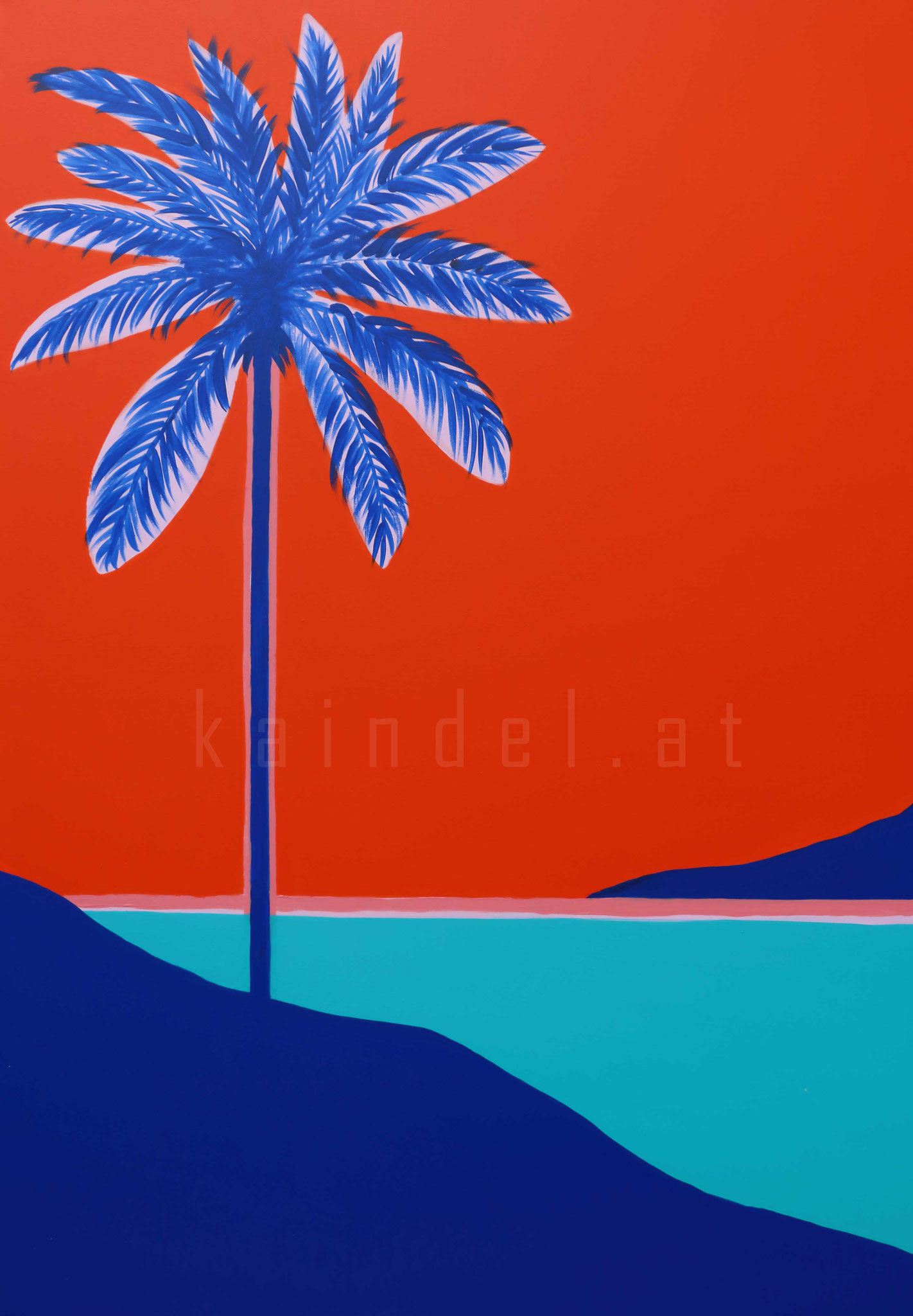 BLUE PALM, 100 x 70 cm, Acrylic on canvas