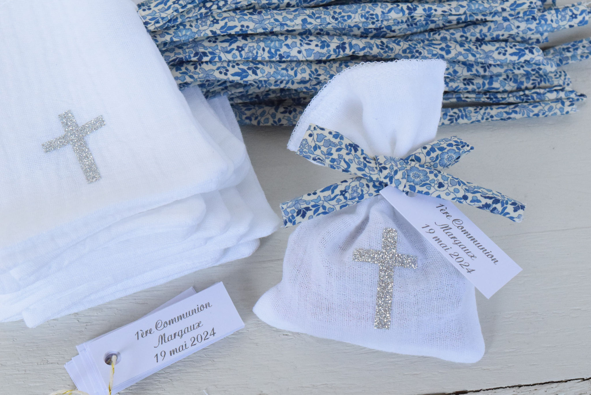 sachet dragées liberty baptême