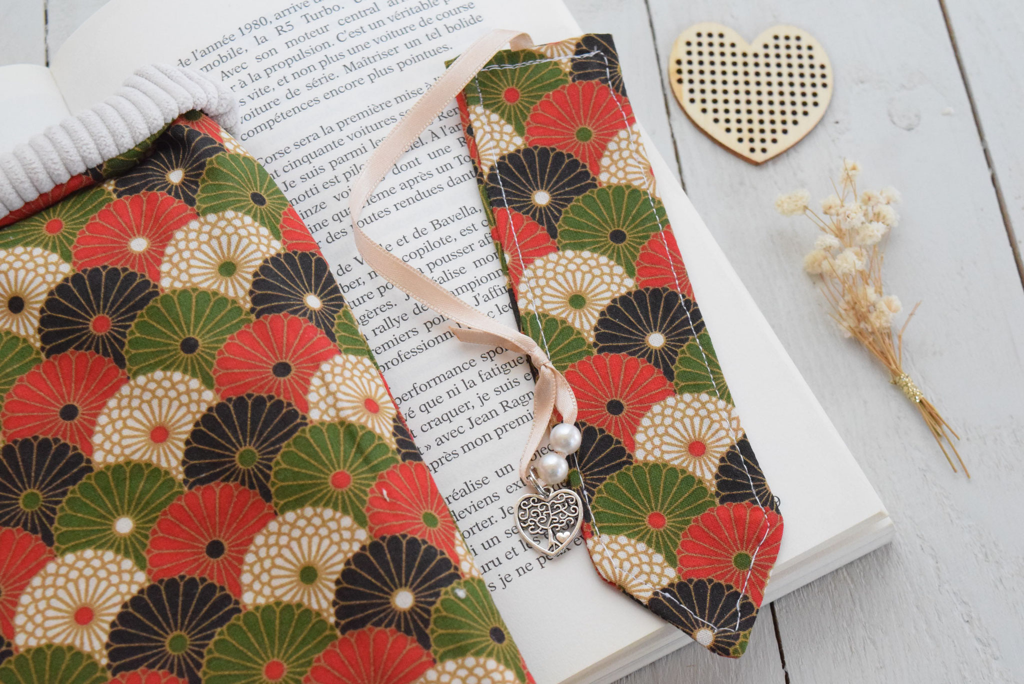 Housse pour livre de poche Tissu japonais éventail