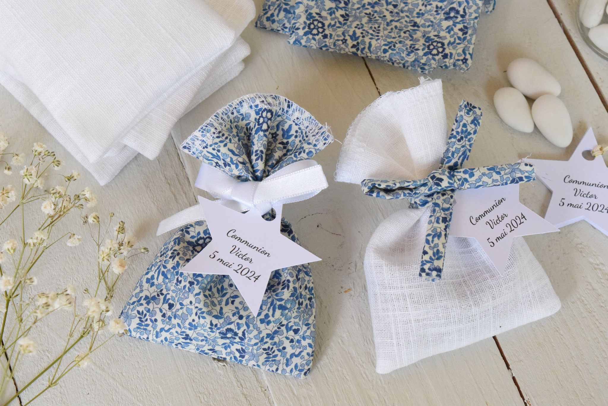duo de sachet dragées communion 