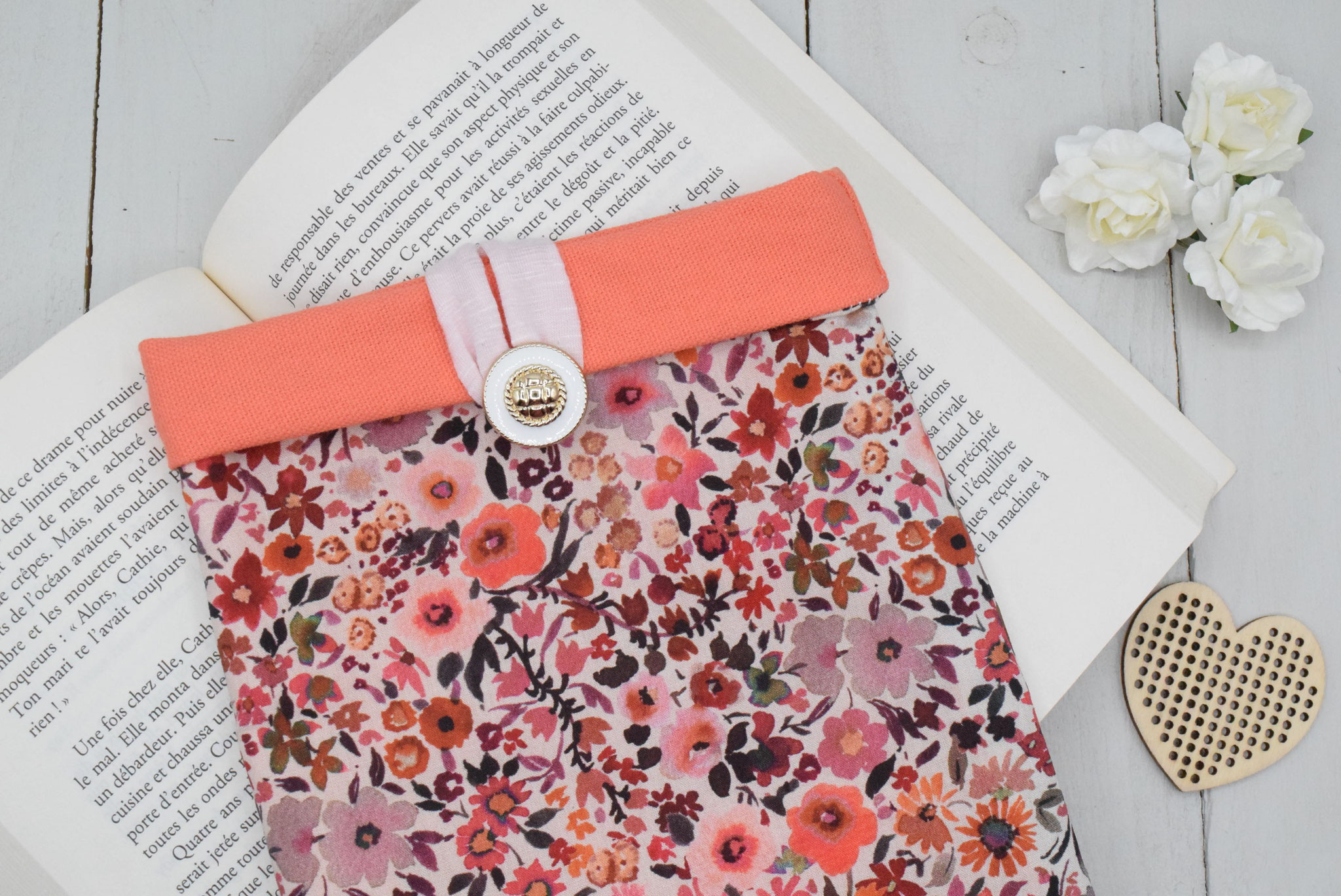 Housse livre de poche tissu Teraccota Orange