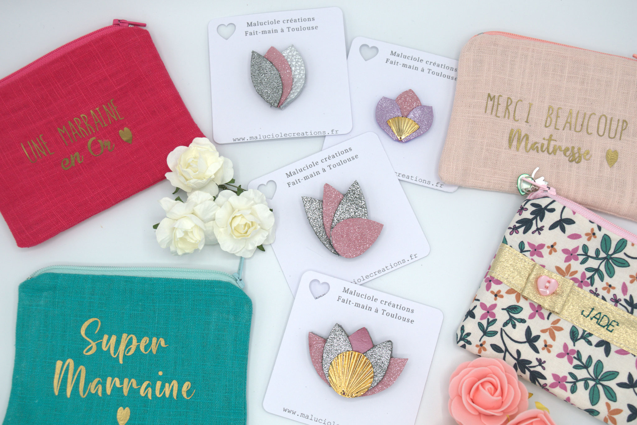 Des broches en cuir upcyclé