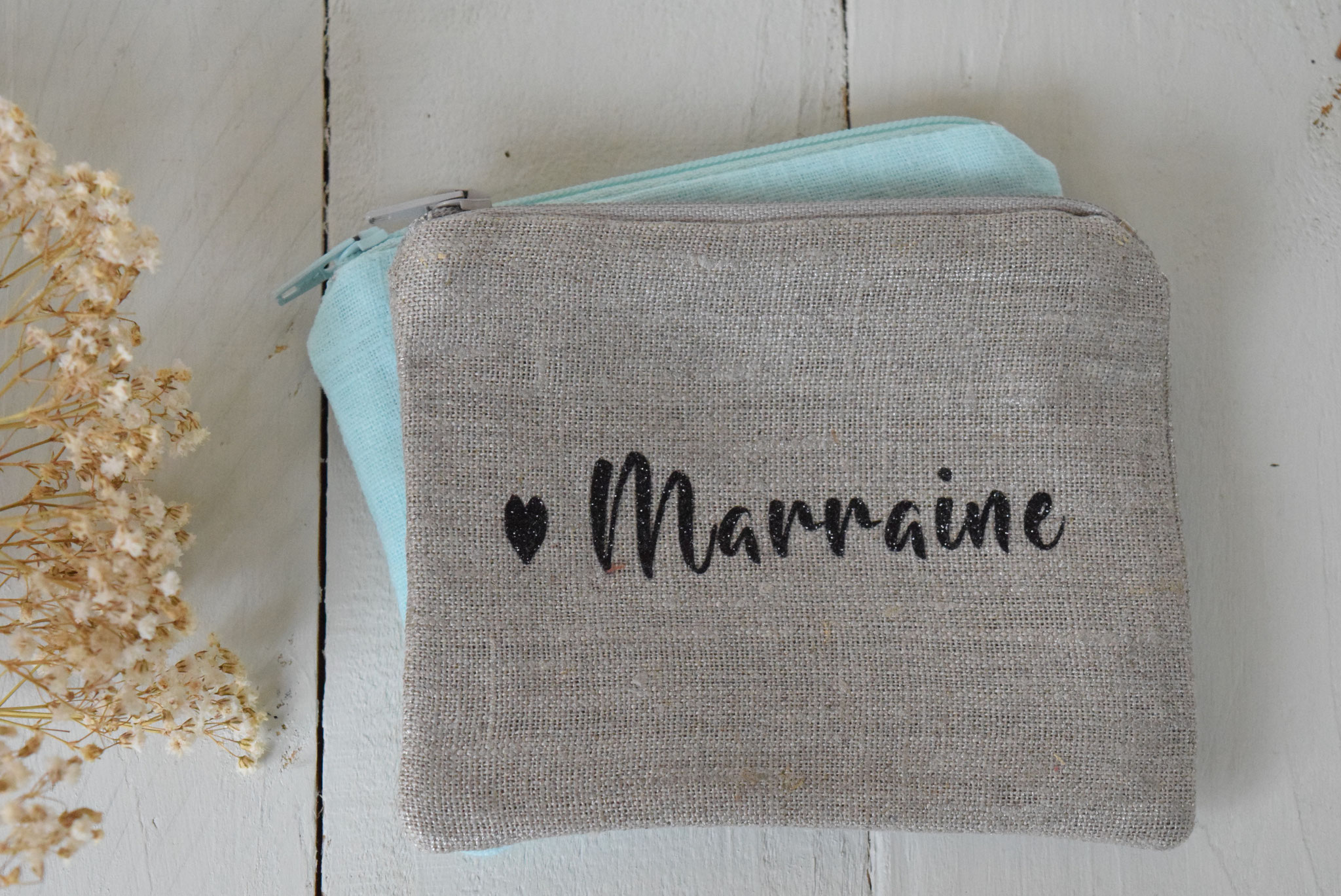 Porte monnaie personnalisable cadeau marraine baptême