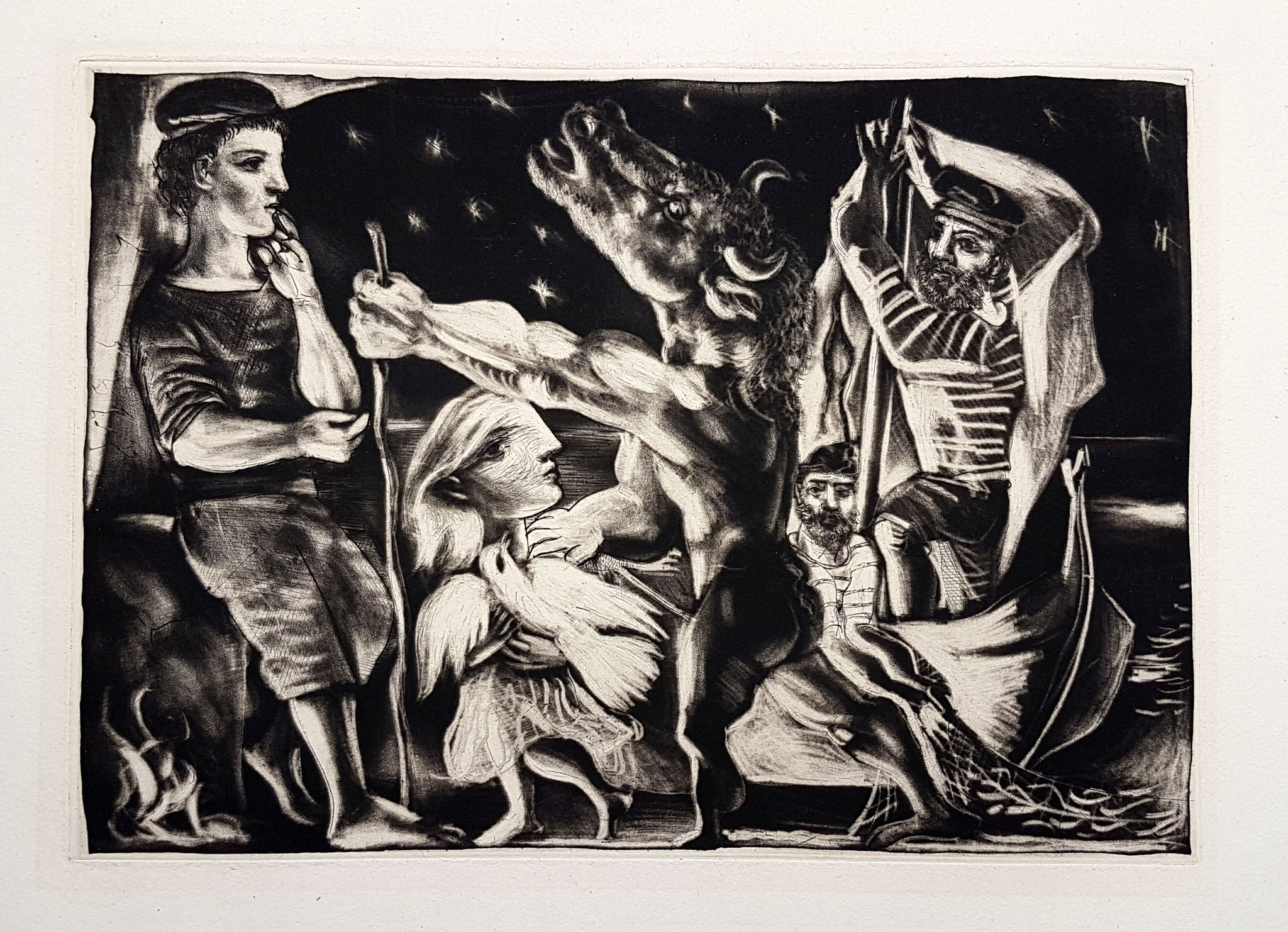 Adjugé 50 740 € - PICASSO Pablo, 1934, estampe de la suite Vollard, 24,5 x 34,5 cm