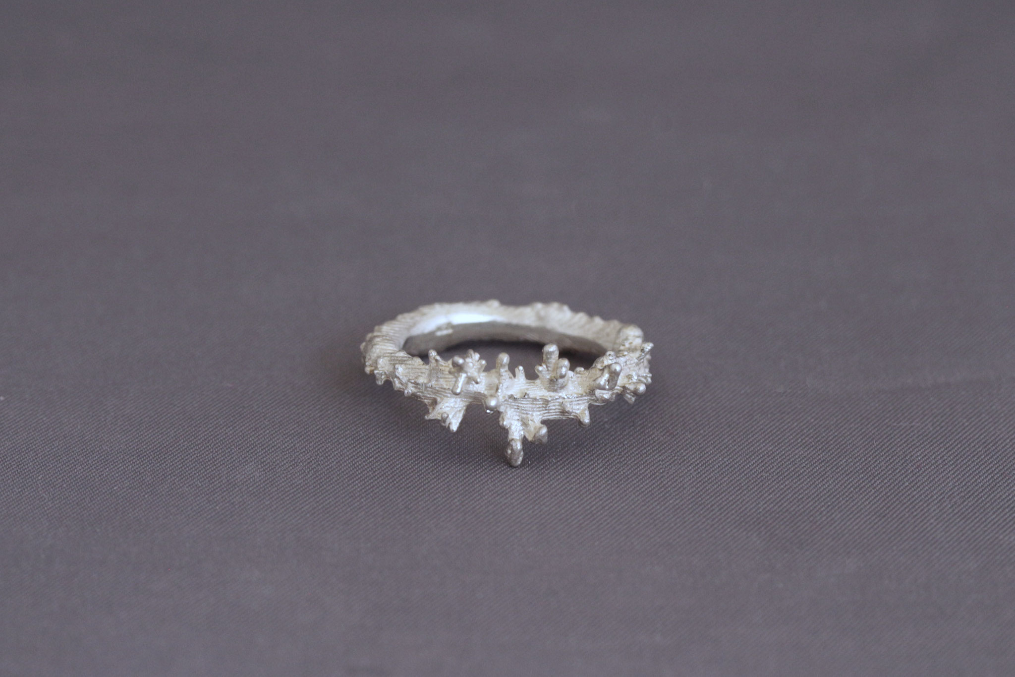 Ring "Koralle" - Sterlingsilber in Ossa-Sepia-Guss